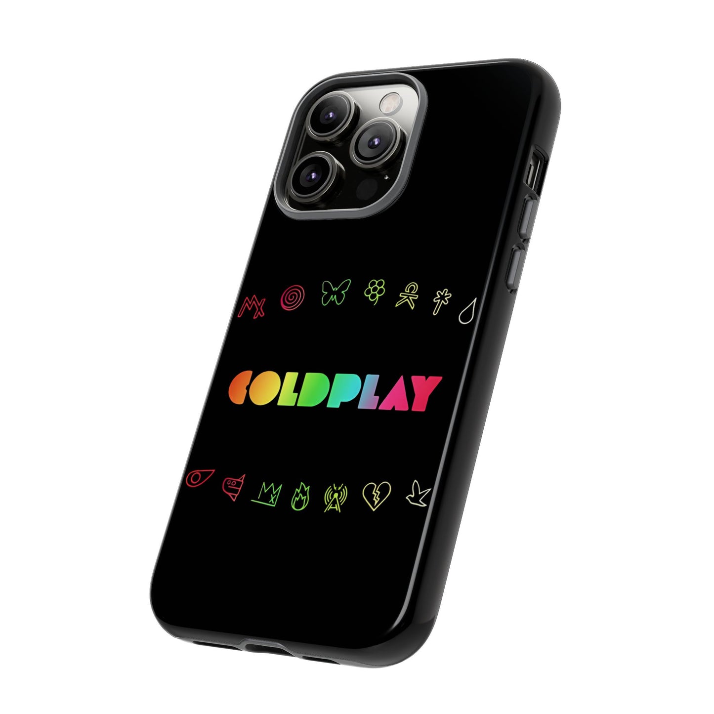 Premium Tough Case for iPhone 12 to 16 Pro Max Showcasing Coldplay’s Signage
