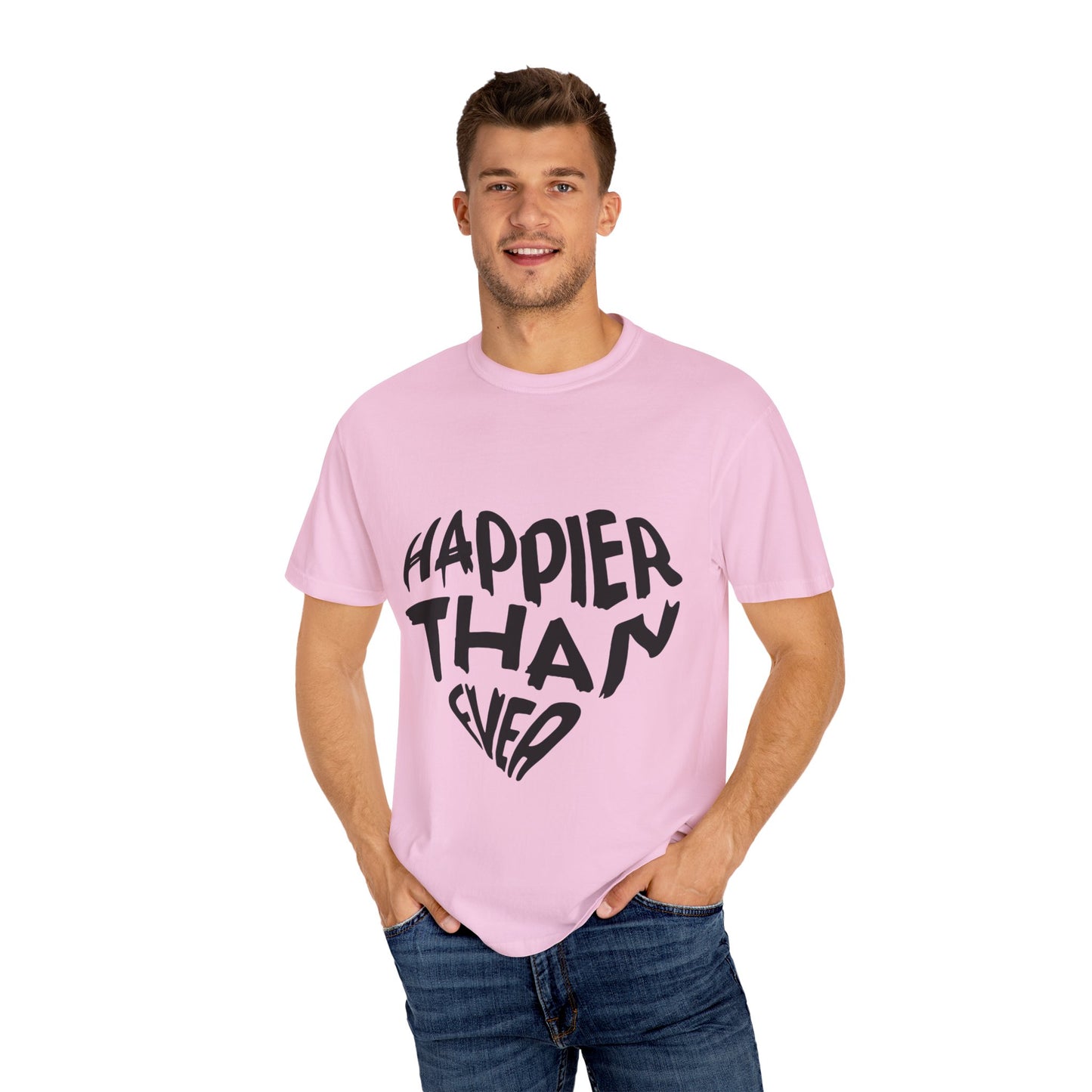 Happier Heart Lettering Unisex Dyed T-shirt