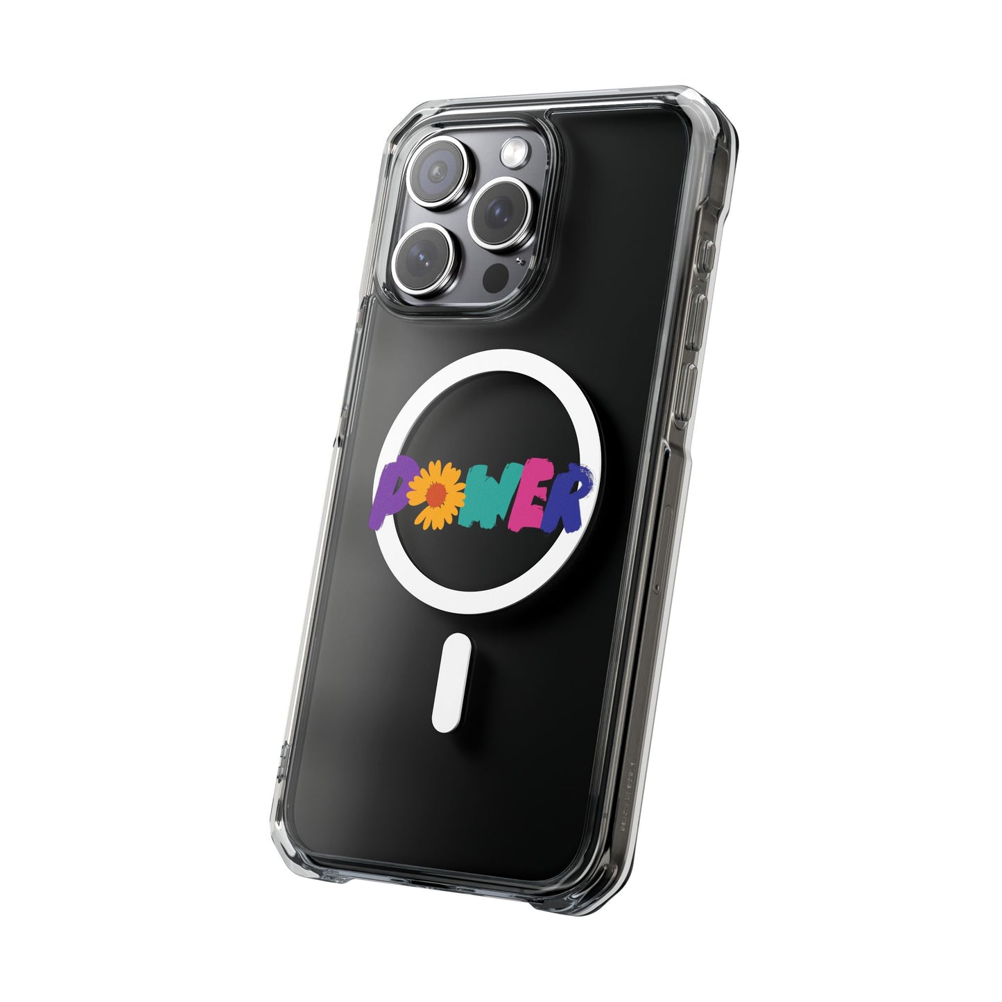 Retro Flower Power Color Pop Magnetic Clear Impact Case