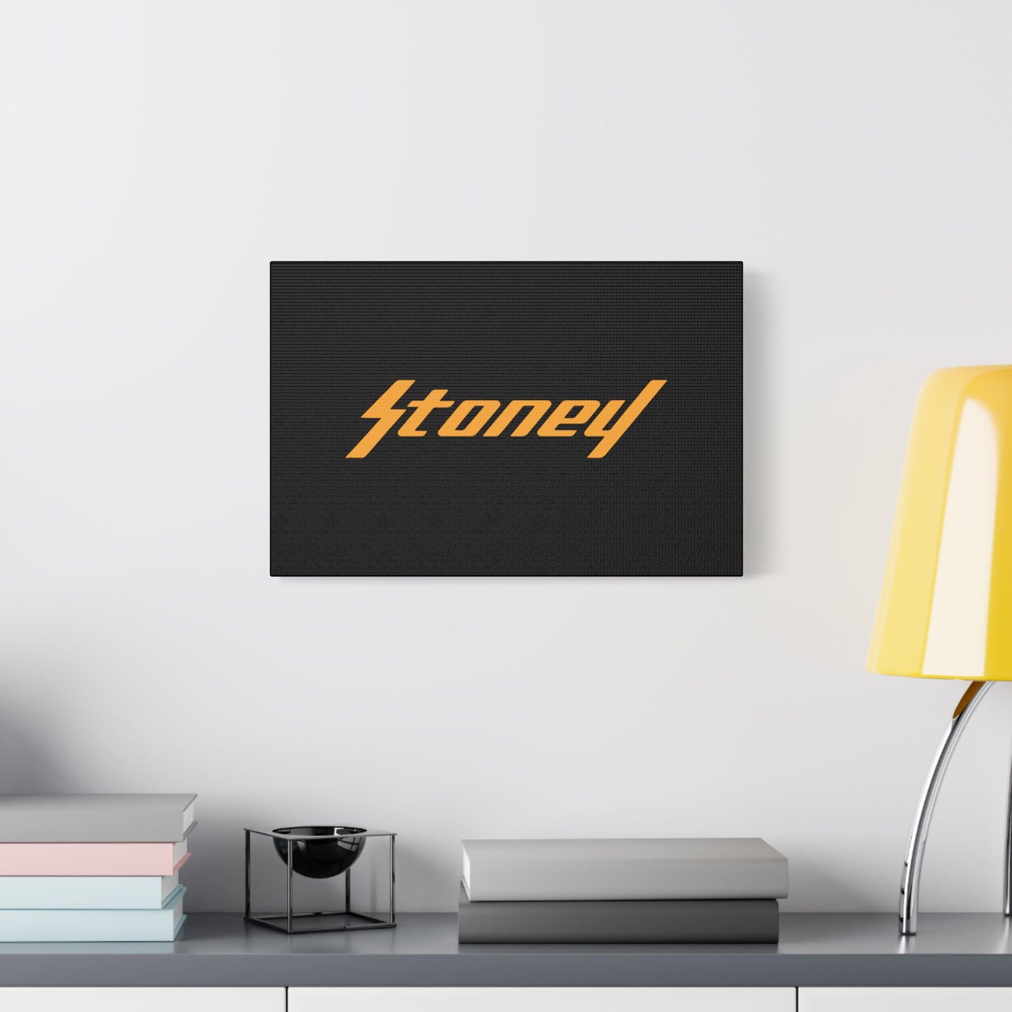 Orange Lightning Text Logo Canvas