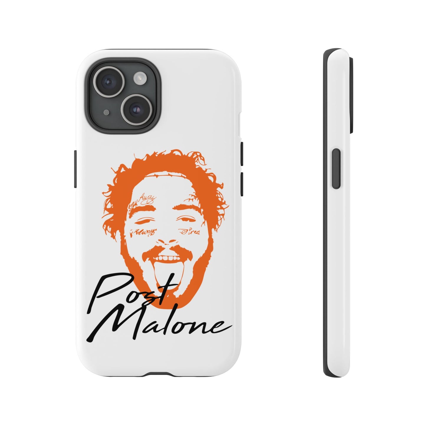 Tough iPhone Case (12–16 Pro Max) – Post Malone Name Design with Picture