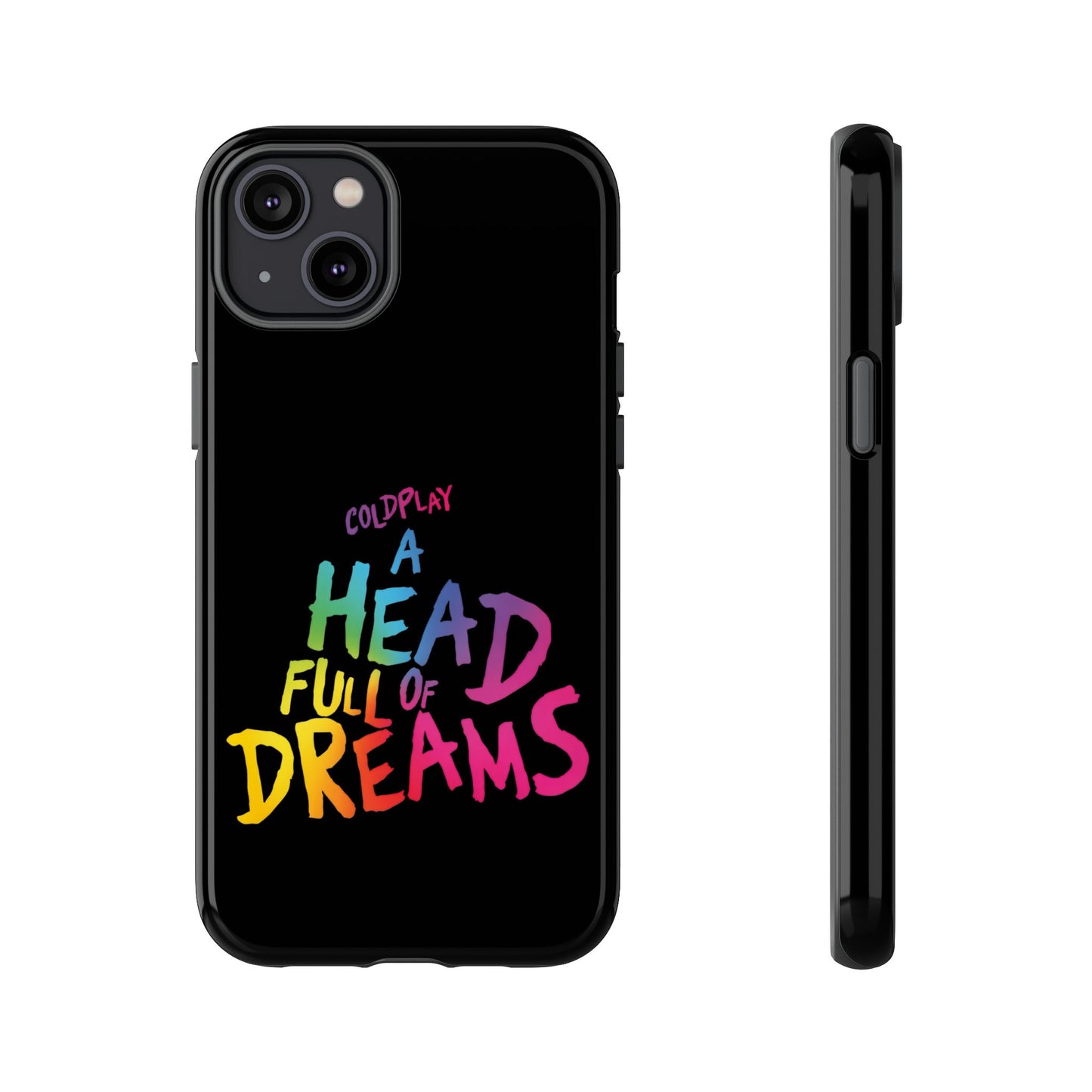 Premium Tough Case for iPhone 12 to 16 Pro Max Showcasing Coldplay’s Iconic A Head Full of Dreams