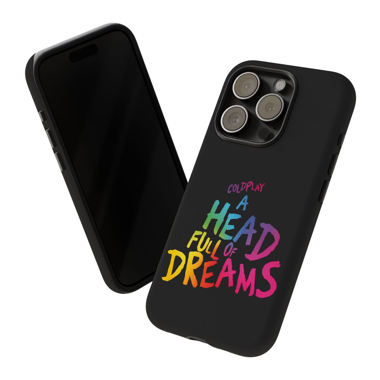 Premium Tough Case for iPhone 12 to 16 Pro Max Showcasing Coldplay’s Iconic A Head Full of Dreams