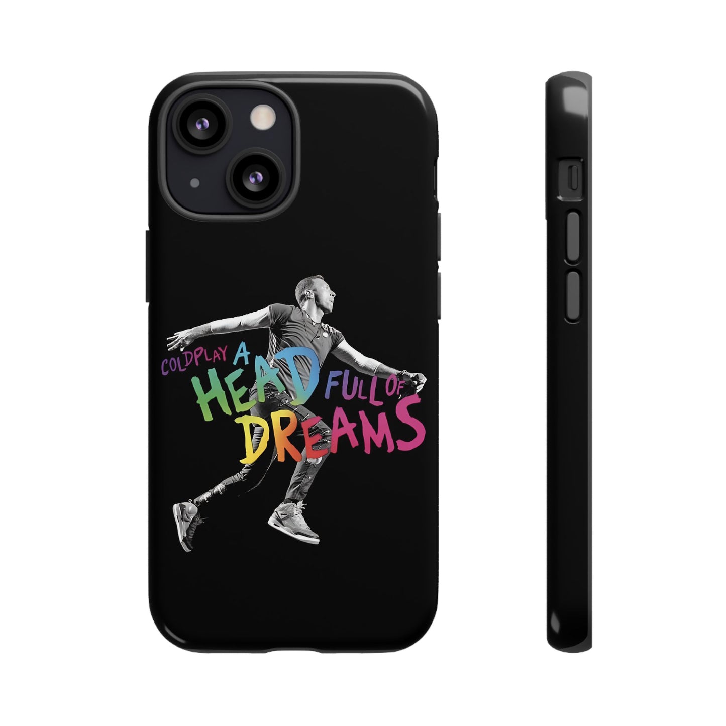Premium Tough Case for iPhone 12 to 16 Pro Max Showcasing Coldplay A Head Full of Dreams Chris
