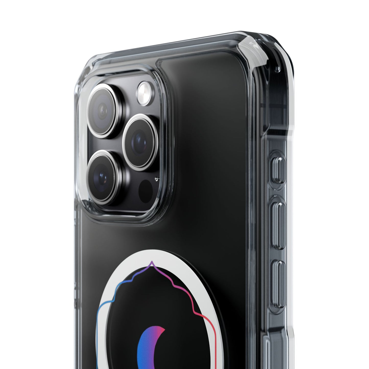 Gradient Moon and Star Emblem Magnetic Clear Impact case