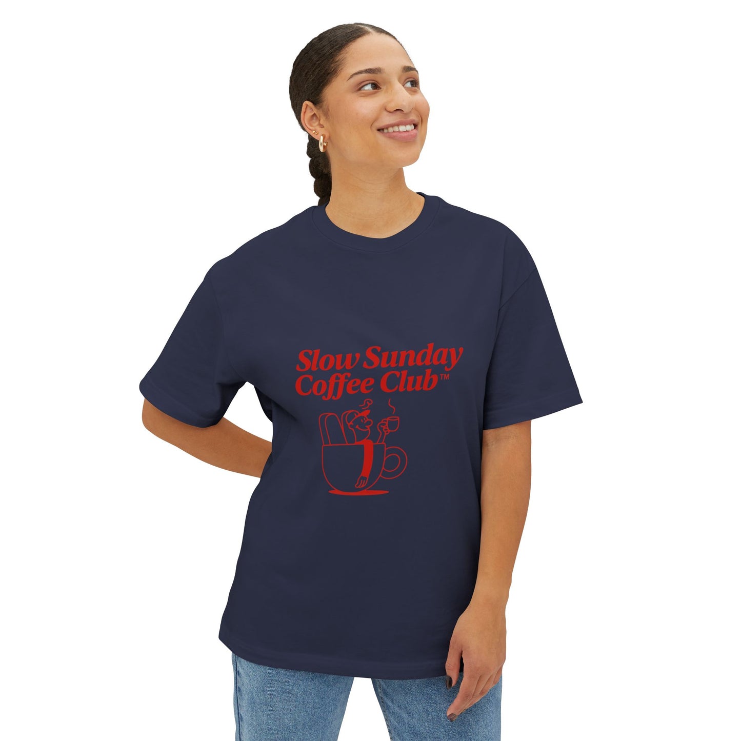 Unisex Oversized Tee – Snazzy Coffe Club Edition