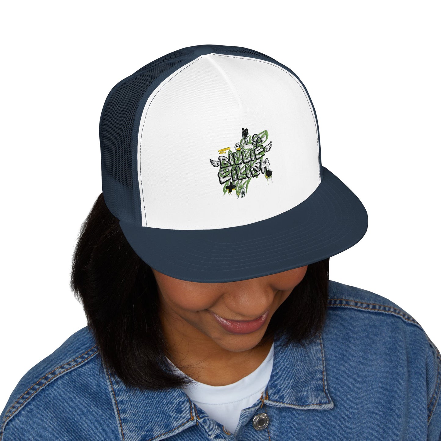 Grunge Angel Graffiti Trucker Cap