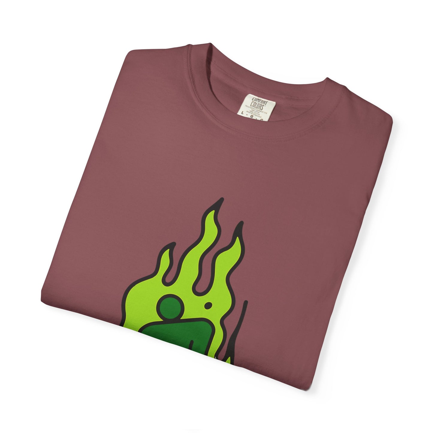 Green Flame Icon Unisex Dyed T-shirt