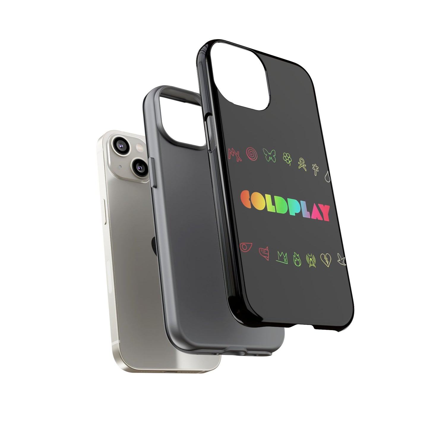Premium Tough Case for iPhone 12 to 16 Pro Max Showcasing Coldplay’s Signage