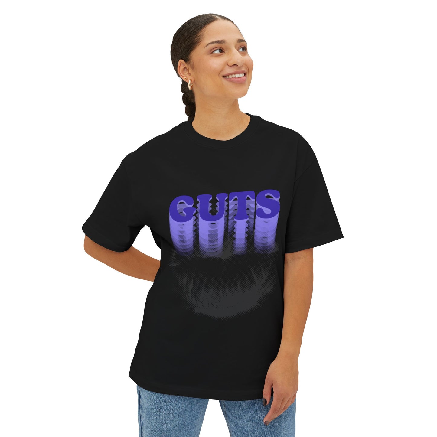 Guts Drip Effect Halftone-Oversized Tee