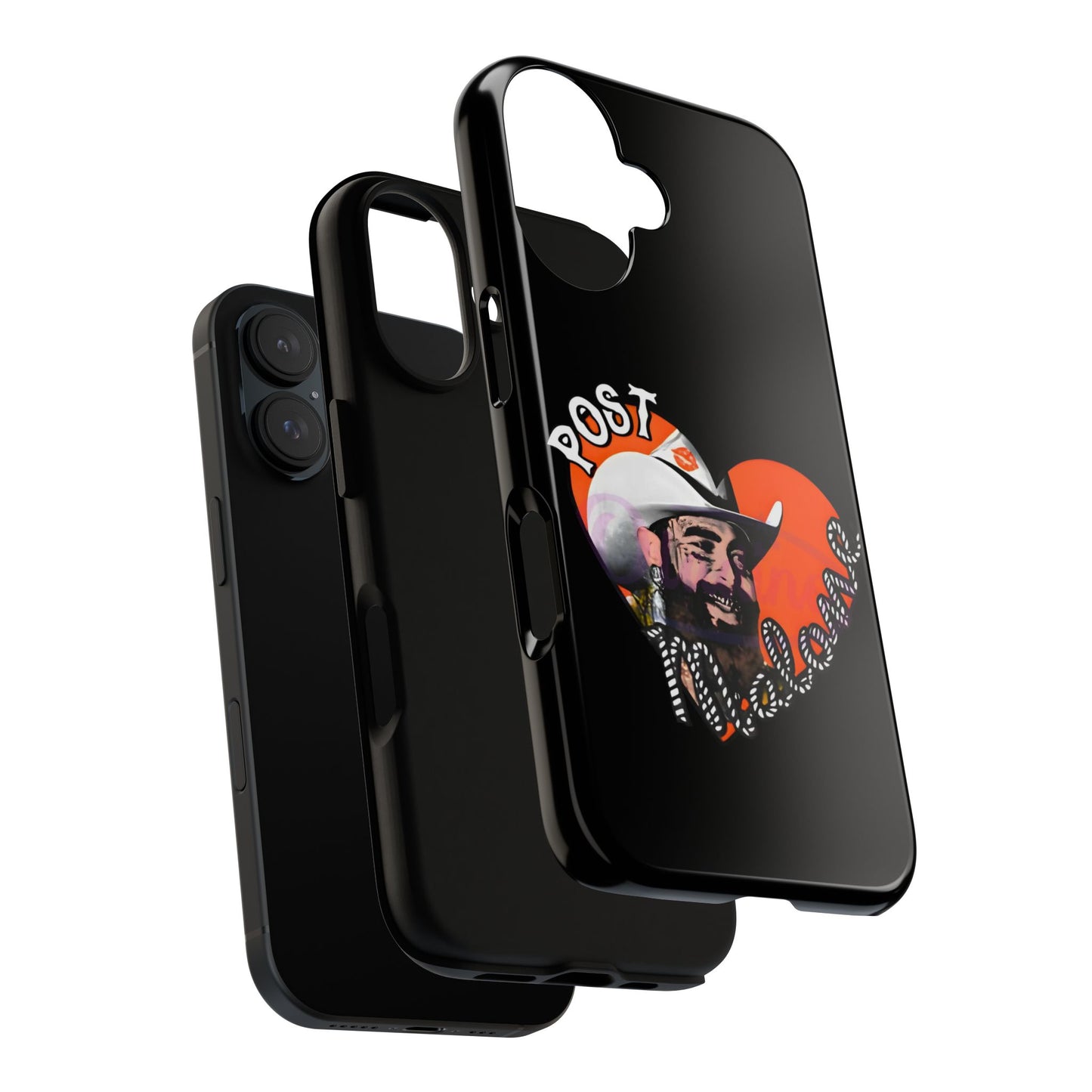 Tough iPhone Case (12–16 Pro Max) – Post Malone Heart Design