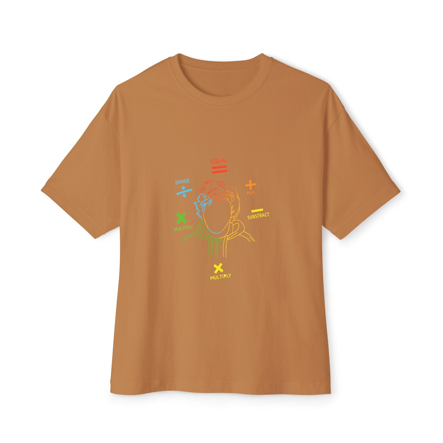 Minimalist Divide Symbol with Brush Oversized Boxy Tee