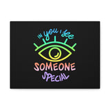 Vibrant Eye and Text Canvas