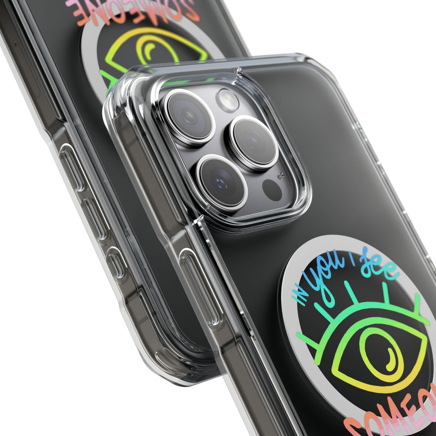 Vibrant Eye and Text Magnetic Clear Impact case