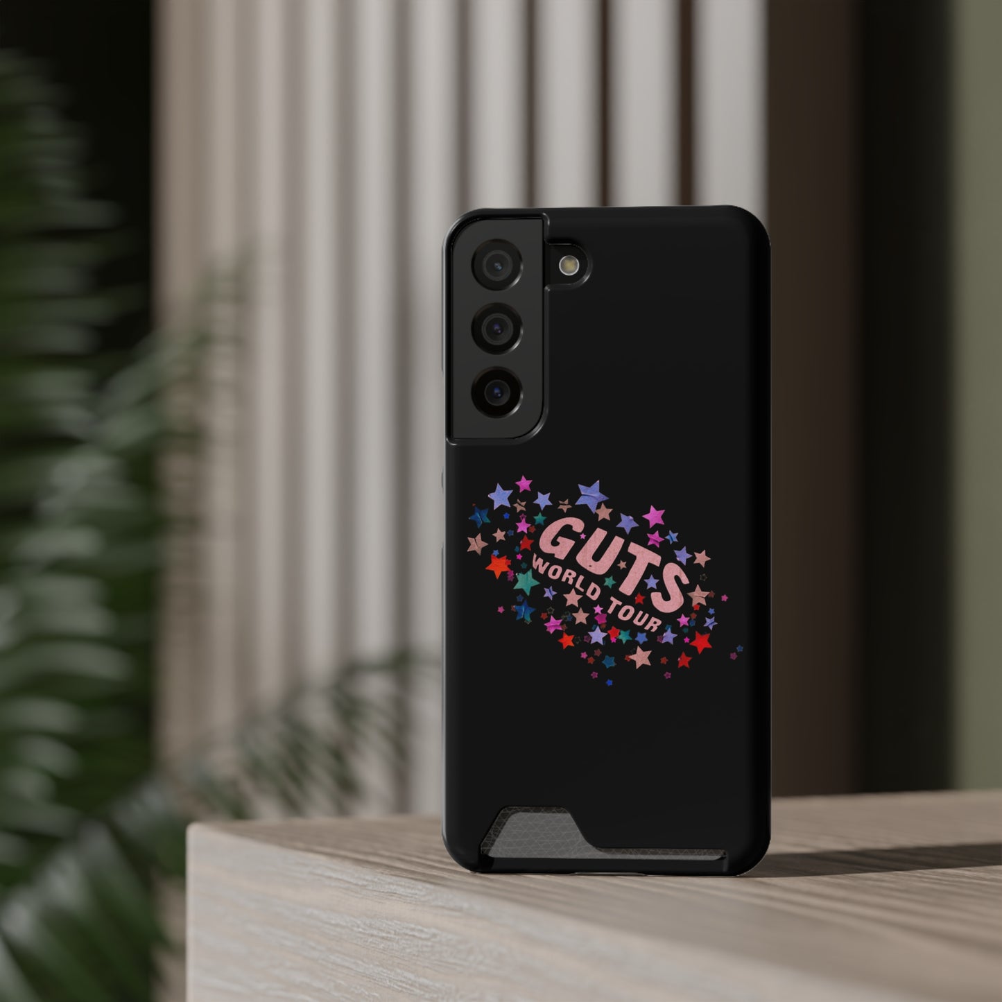 Phone Case + Card Holder For Samsung S21 to S22 – Olivia Rodrigo Guts World Tour | Black Edition