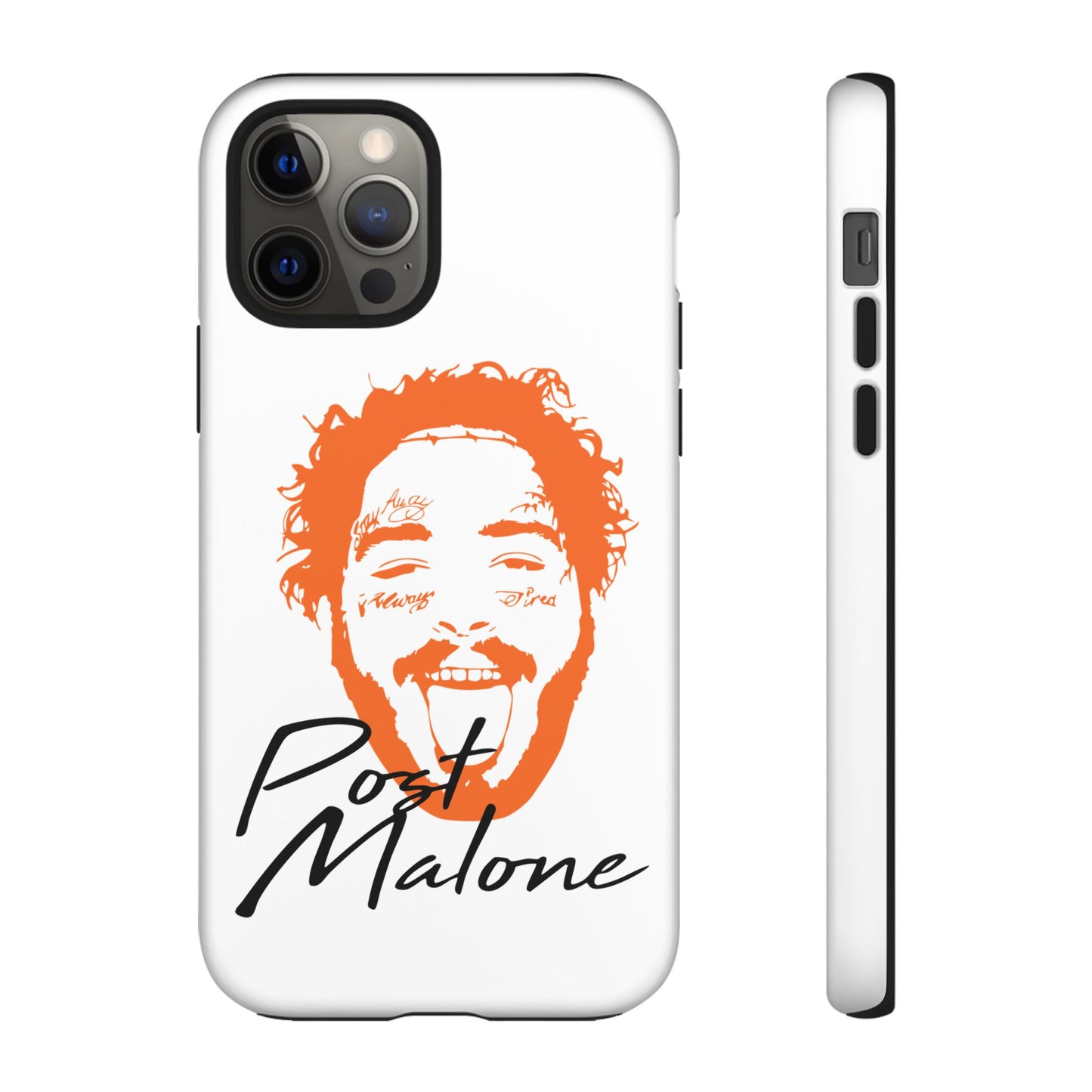 Tough iPhone Case (12–16 Pro Max) – Post Malone Name Design with Picture