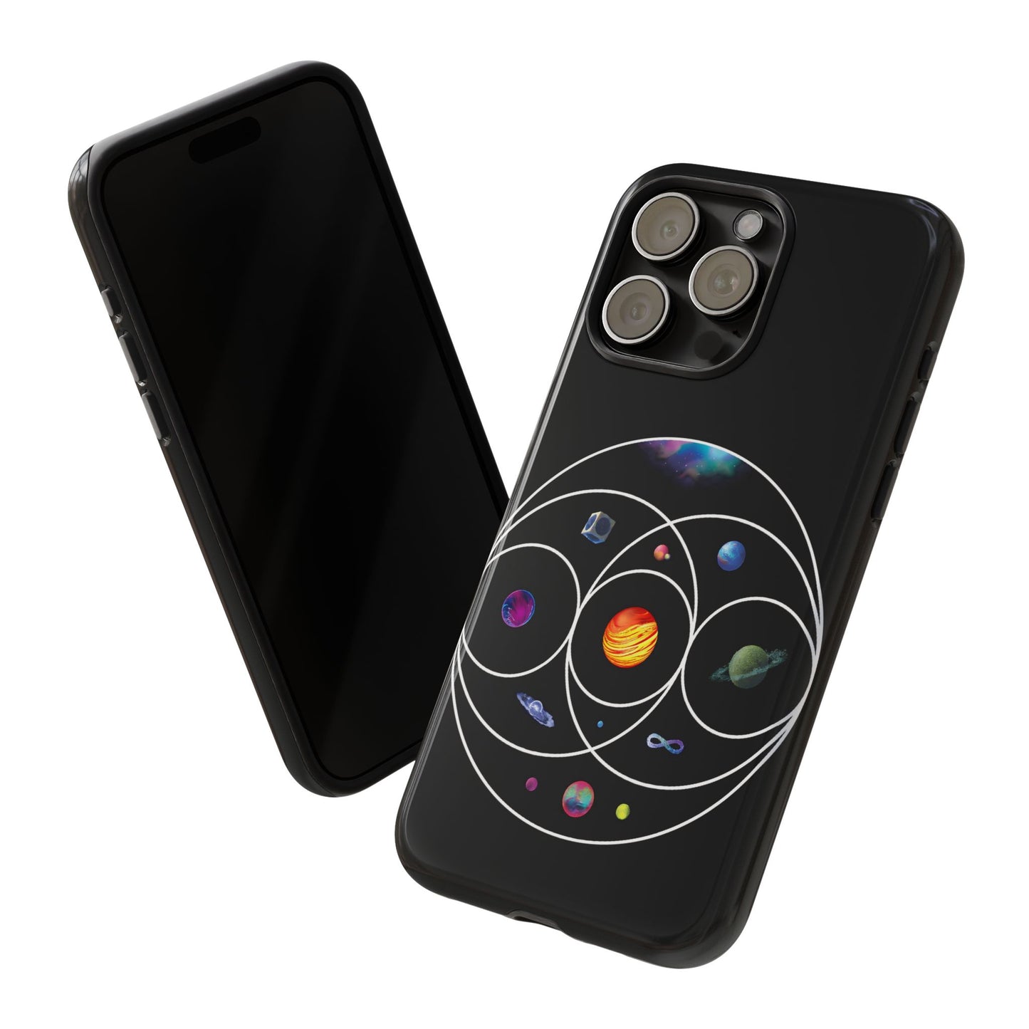 Premium Tough Case for iPhone 12 to 16 Pro Max Showcasing Coldplay’s Illustration Concept