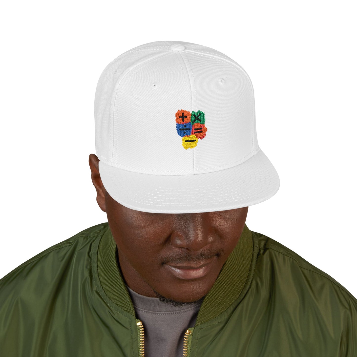 Orange Equals Symbol Snapback Cap