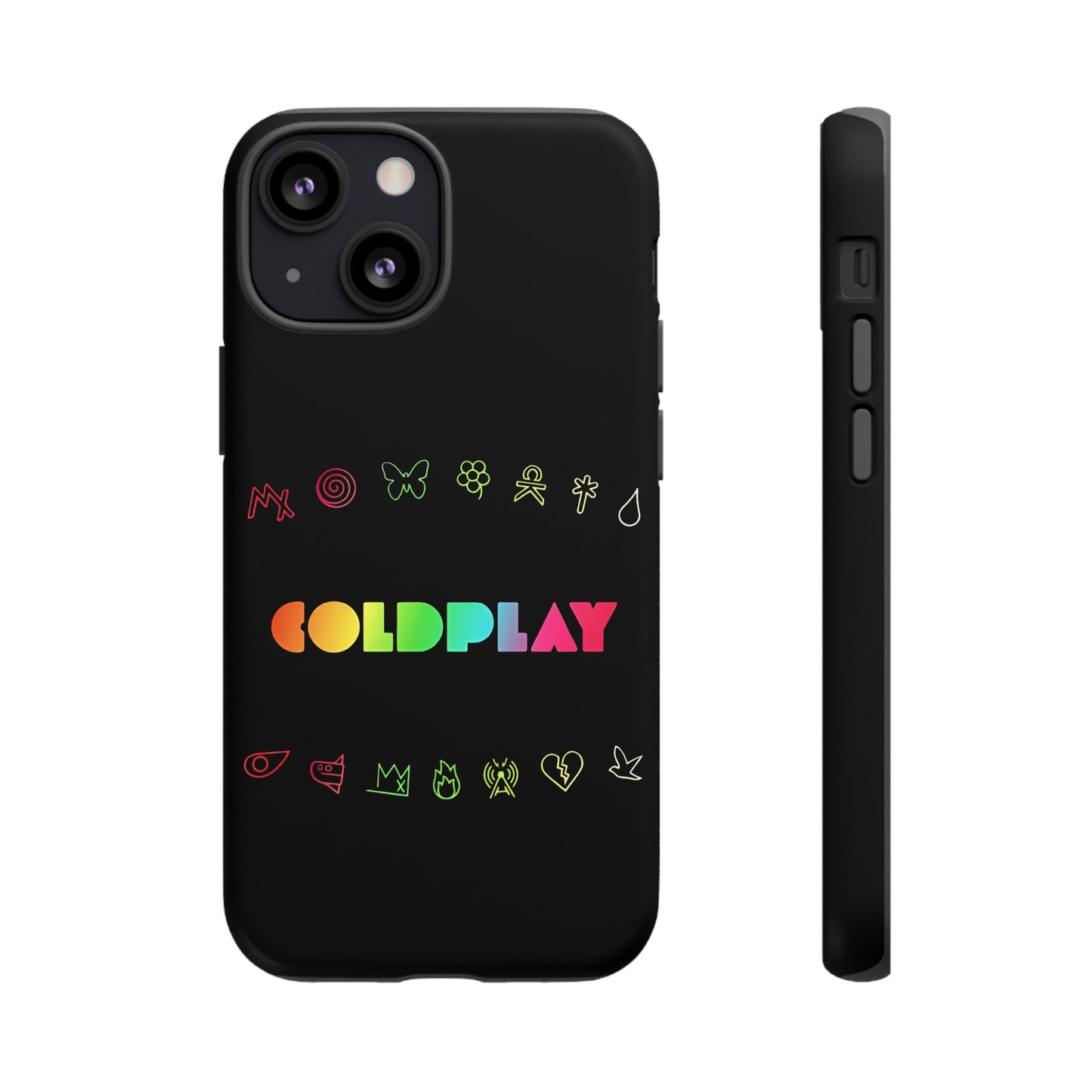 Premium Tough Case for iPhone 12 to 16 Pro Max Showcasing Coldplay’s Signage