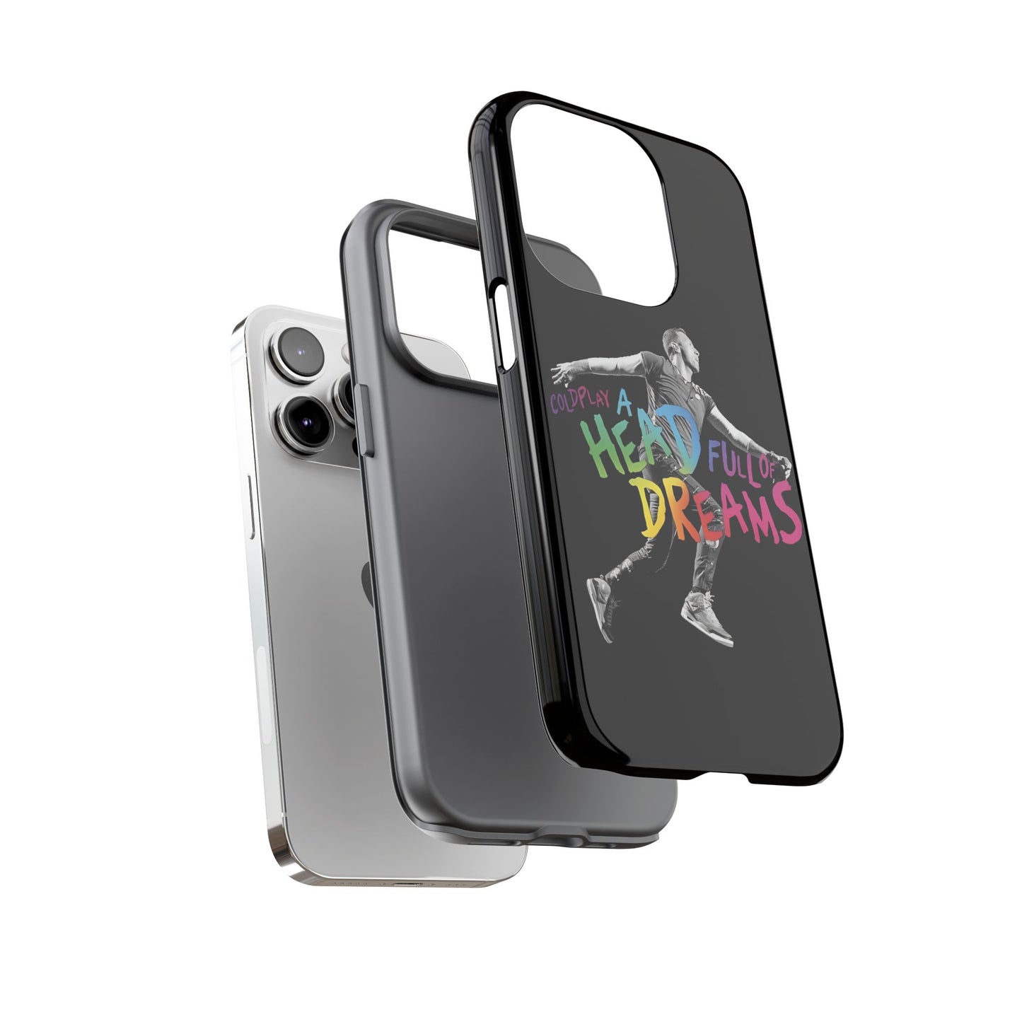 Premium Tough Case for iPhone 12 to 16 Pro Max Showcasing Coldplay A Head Full of Dreams Chris
