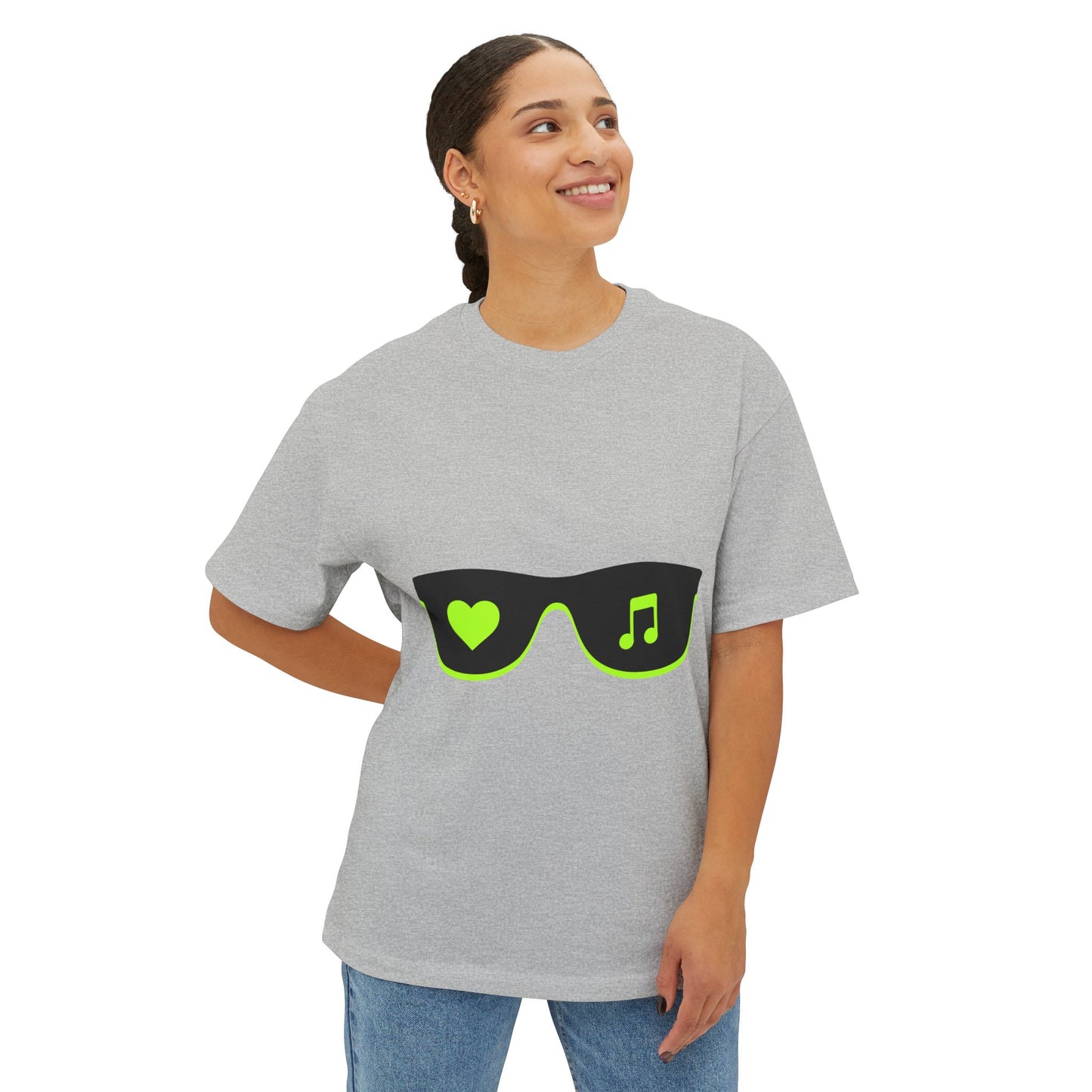 Neon Love Notes Unisex Oversized Boxy tee