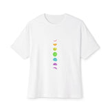 Rainbow Lunar Phases Unisex Oversized Boxy Tee