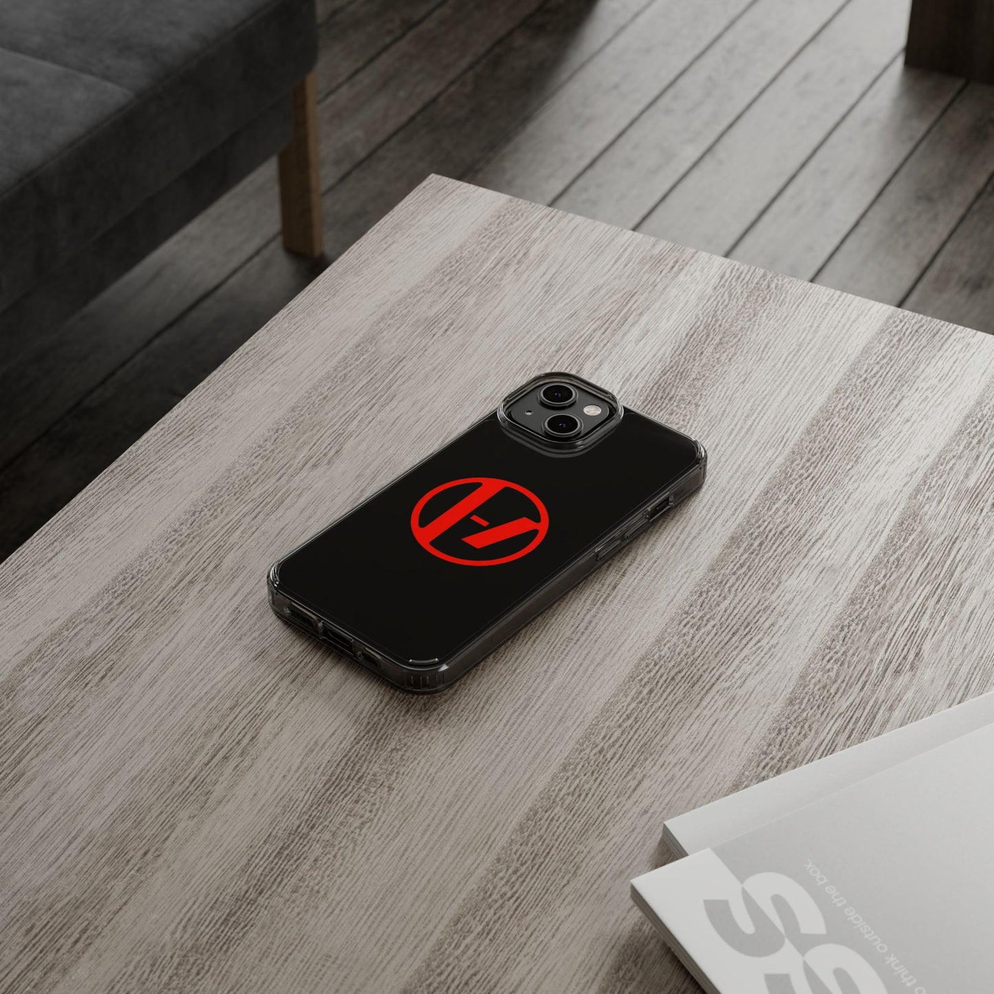 Crimson Orbit Clear Case
