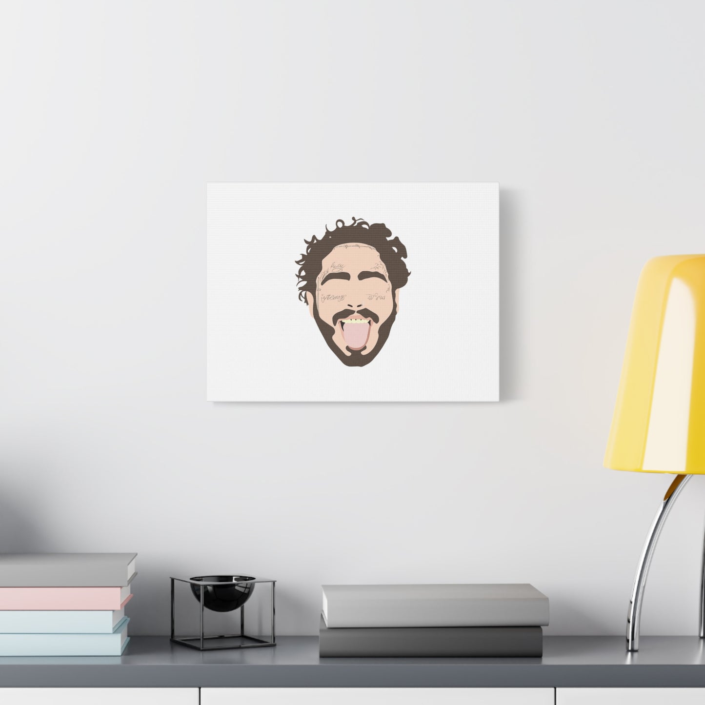 Minimalist Tongue Out Cartoon Face Canvas