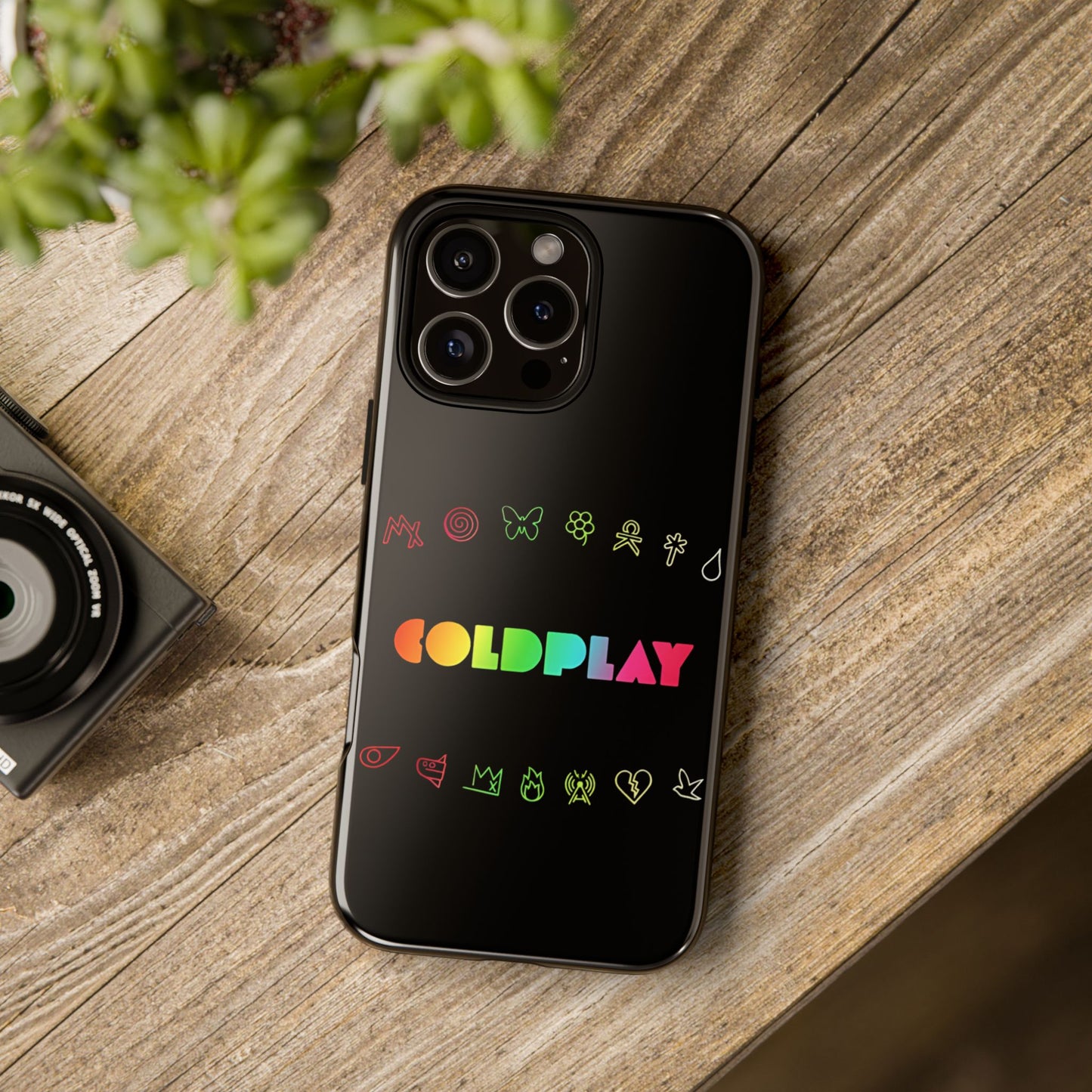Premium Tough Case for iPhone 12 to 16 Pro Max Showcasing Coldplay’s Signage