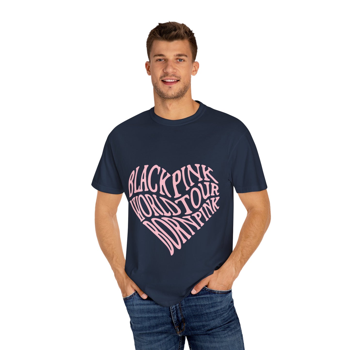 Born Pink Heart Typography – Dyed T-shirt