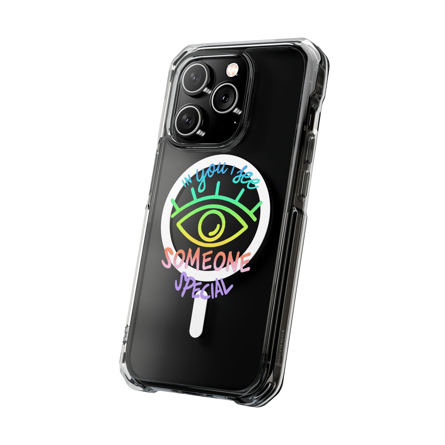 Vibrant Eye and Text Magnetic Clear Impact case