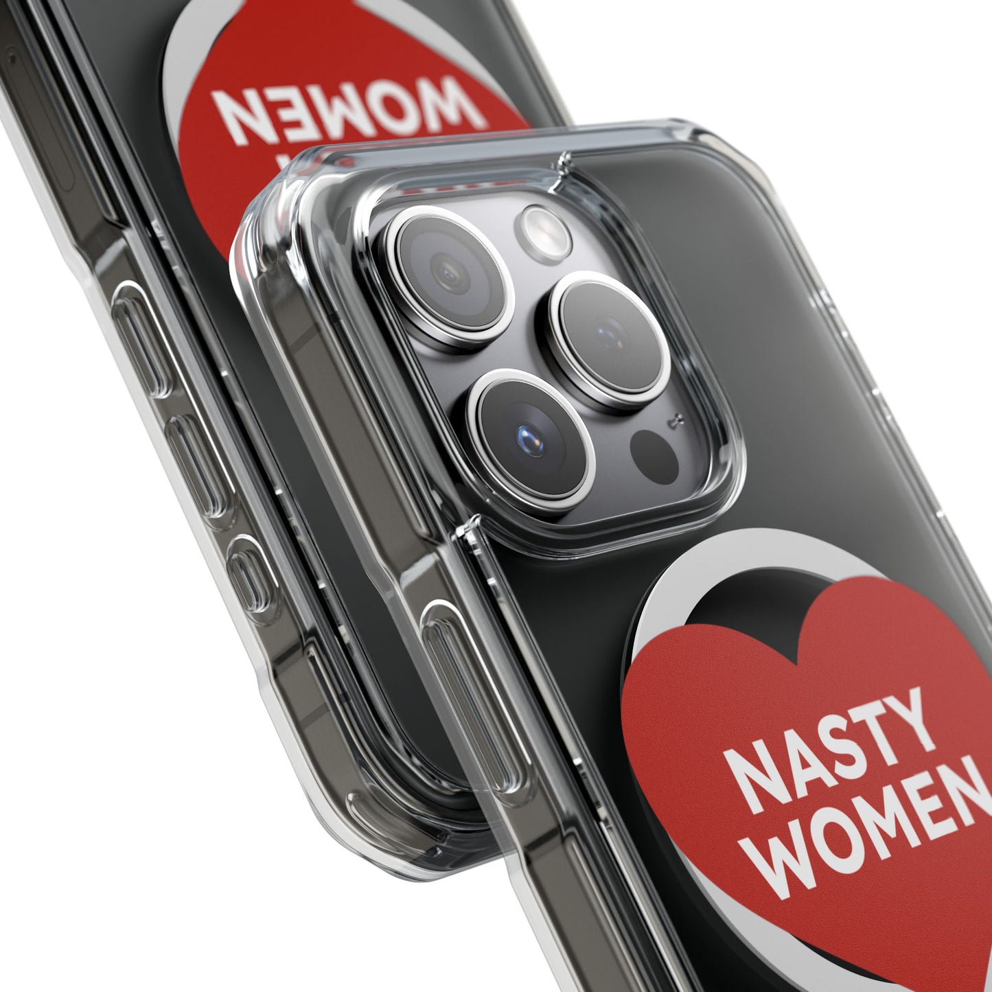 Nasty Women Heart Magnetic Clear Impact cases