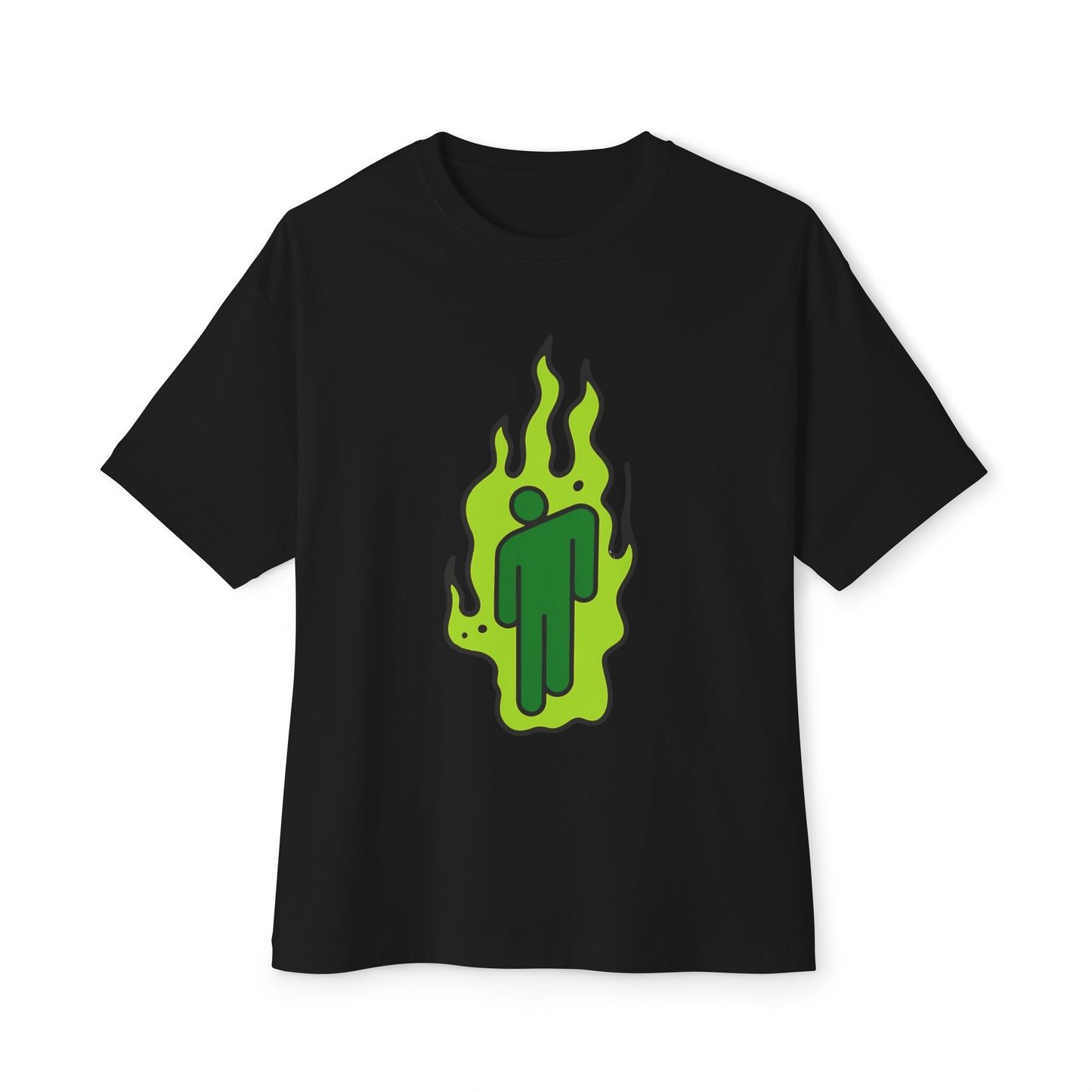 Green Flame Icon Unisex Oversized Tee