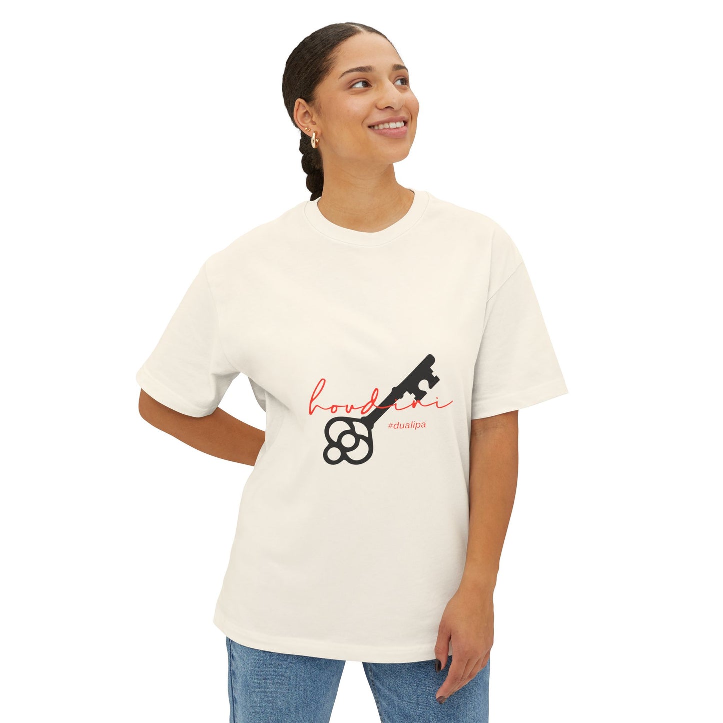 Cursive Spell “Houdini” Unisex Oversized Boxy Tee