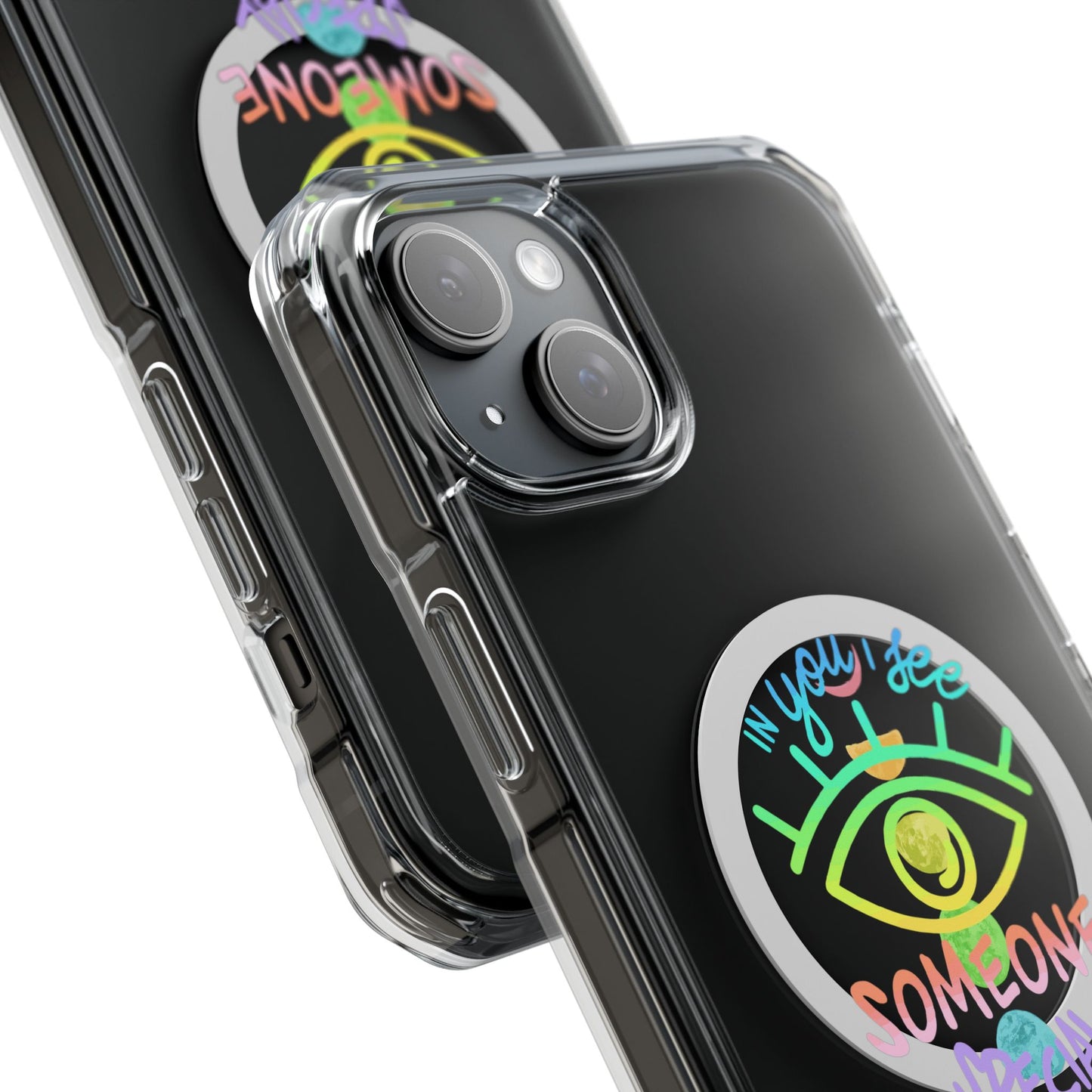 Rainbow Lunar Phases Magnetic Clear Impact case