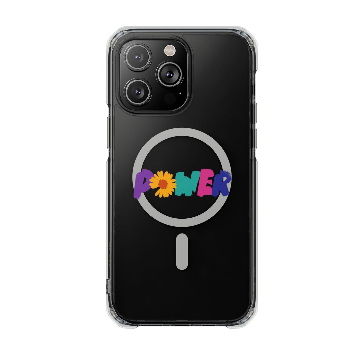 Retro Flower Power Color Pop Magnetic Clear Impact Case