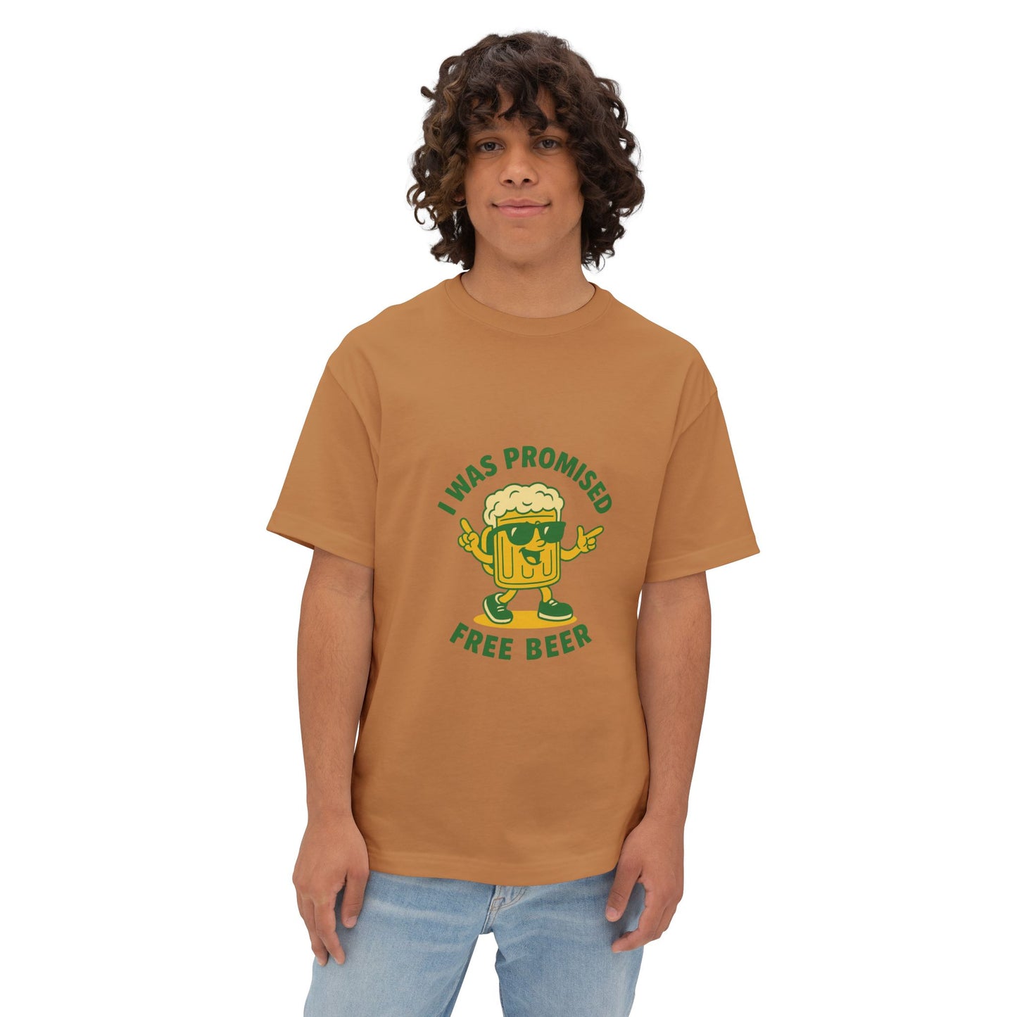 Unisex Oversized Tee – Snazzy Free Beer Edition