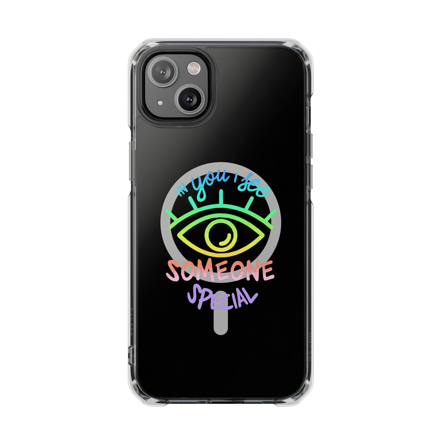Vibrant Eye and Text Magnetic Clear Impact case