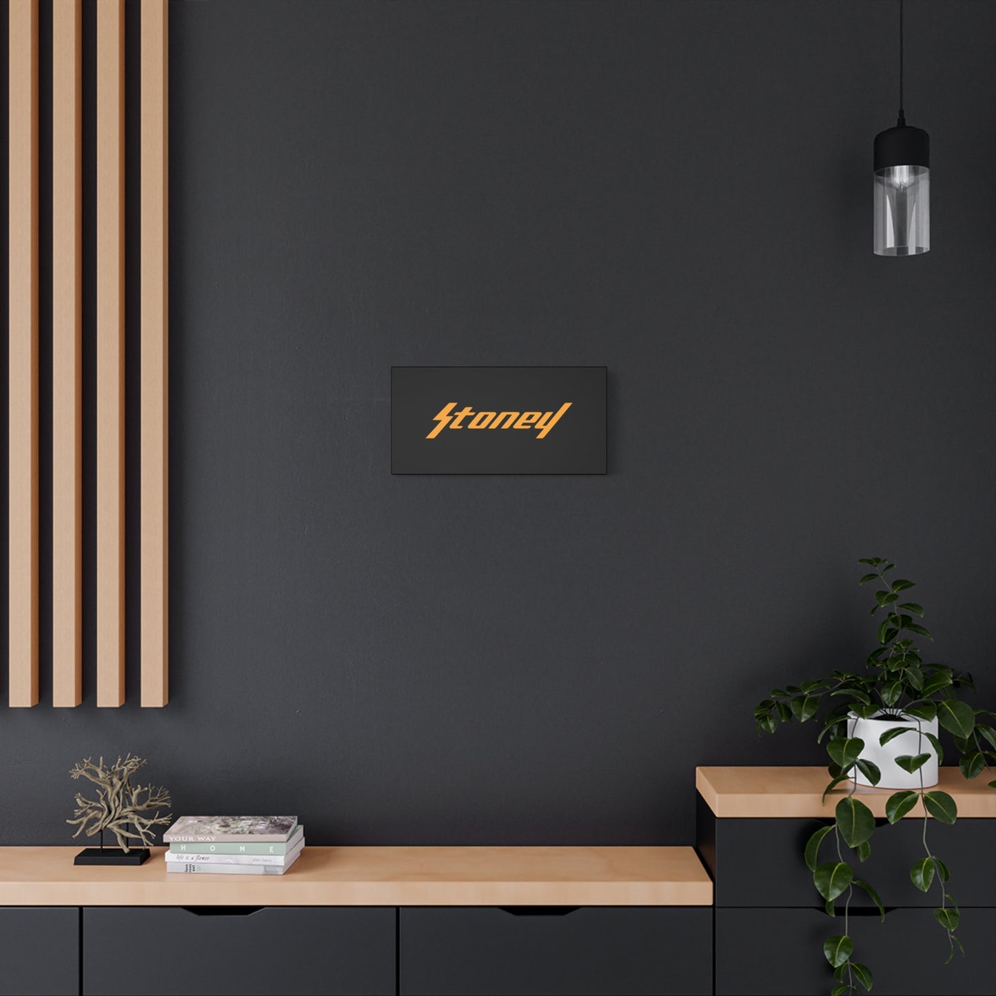 Orange Lightning Text Logo Canvas