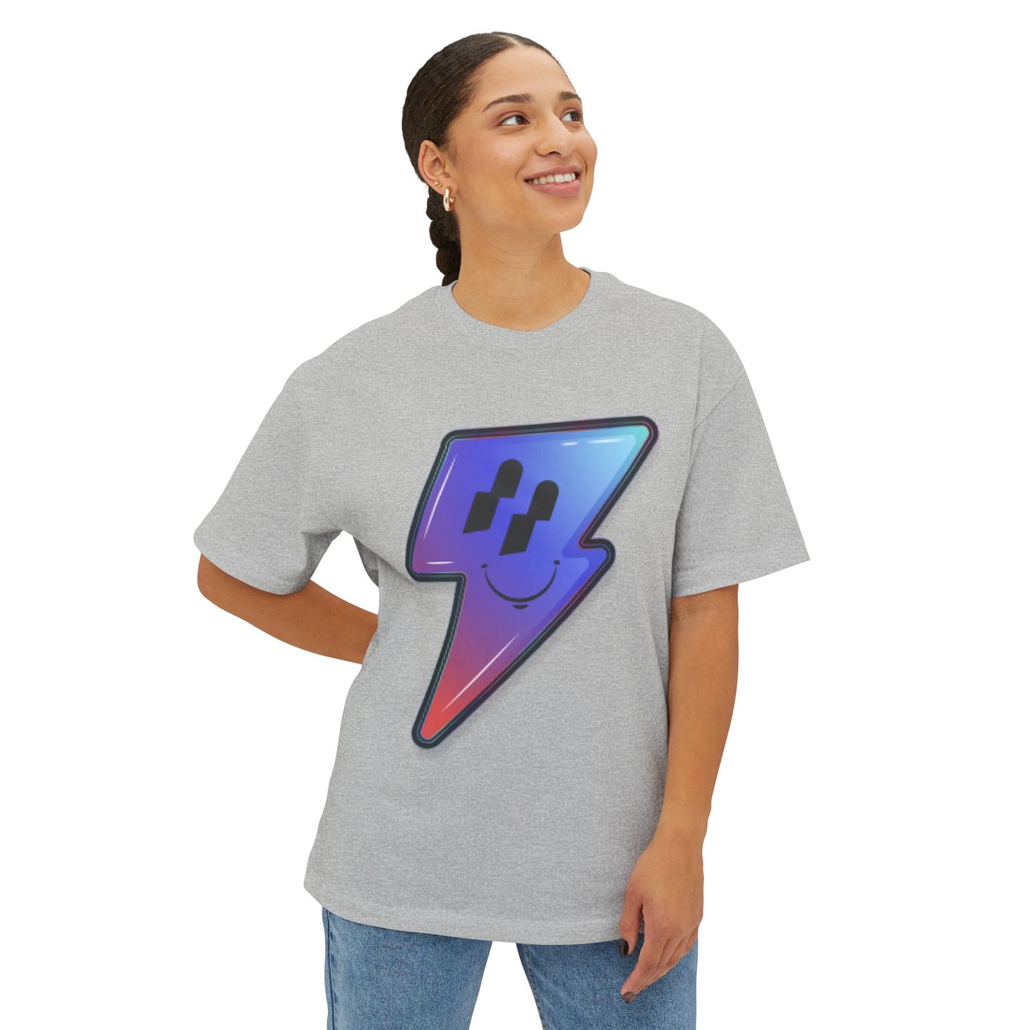 Smiley Charge Pop Unisex Oversized Boxy tee