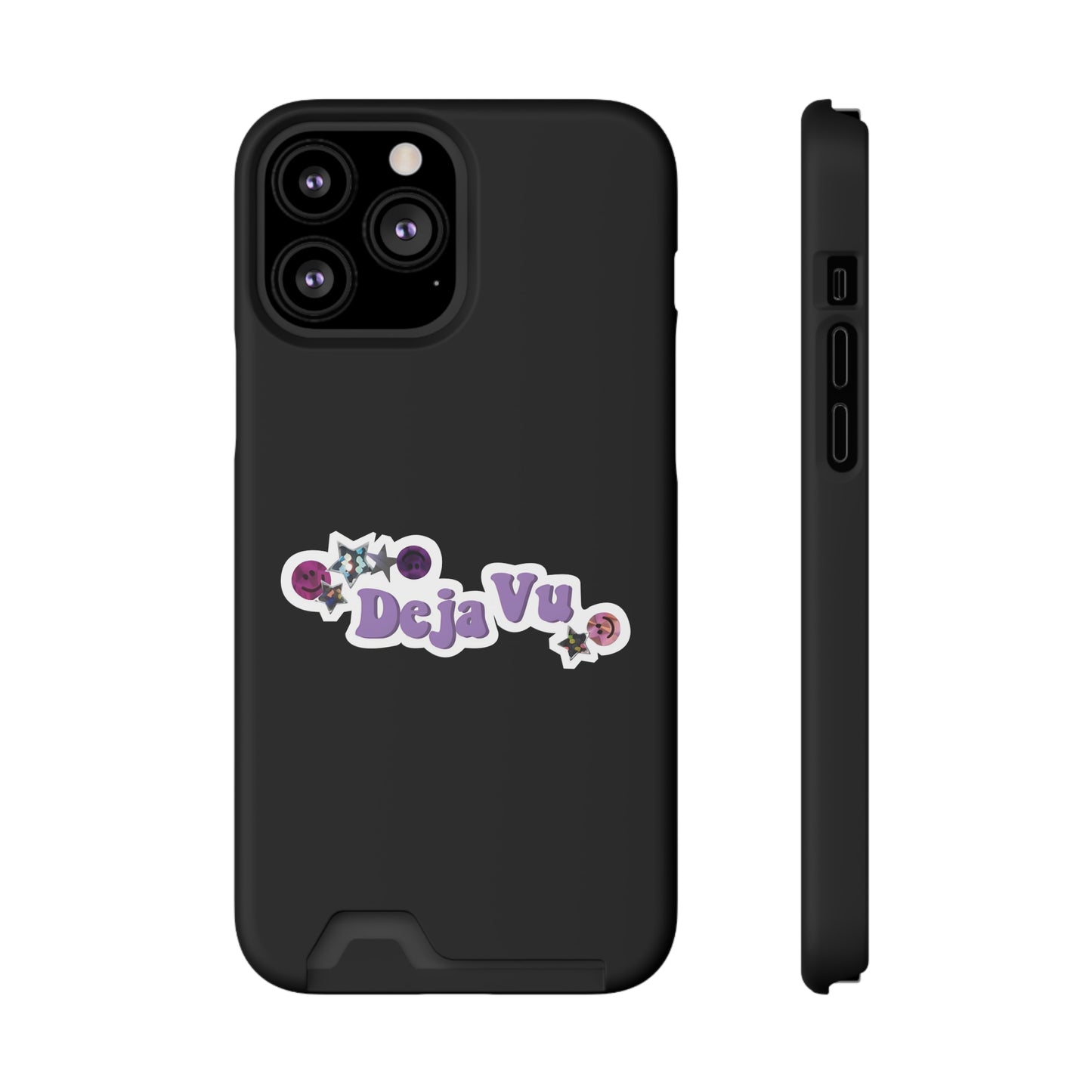 Phone Case + Card Holder For Iphone 13 – Olivia Rodrigo Deja Vu | Black Edition