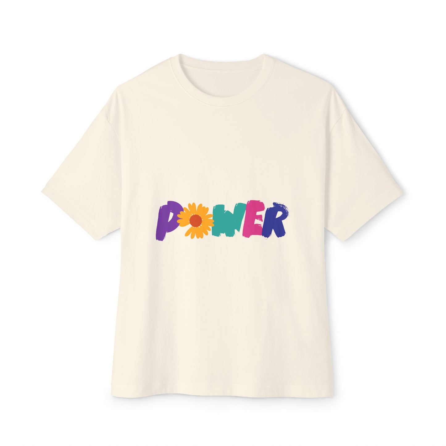 Retro Flower Power Color Pop Unisex Oversized Boxy Tee