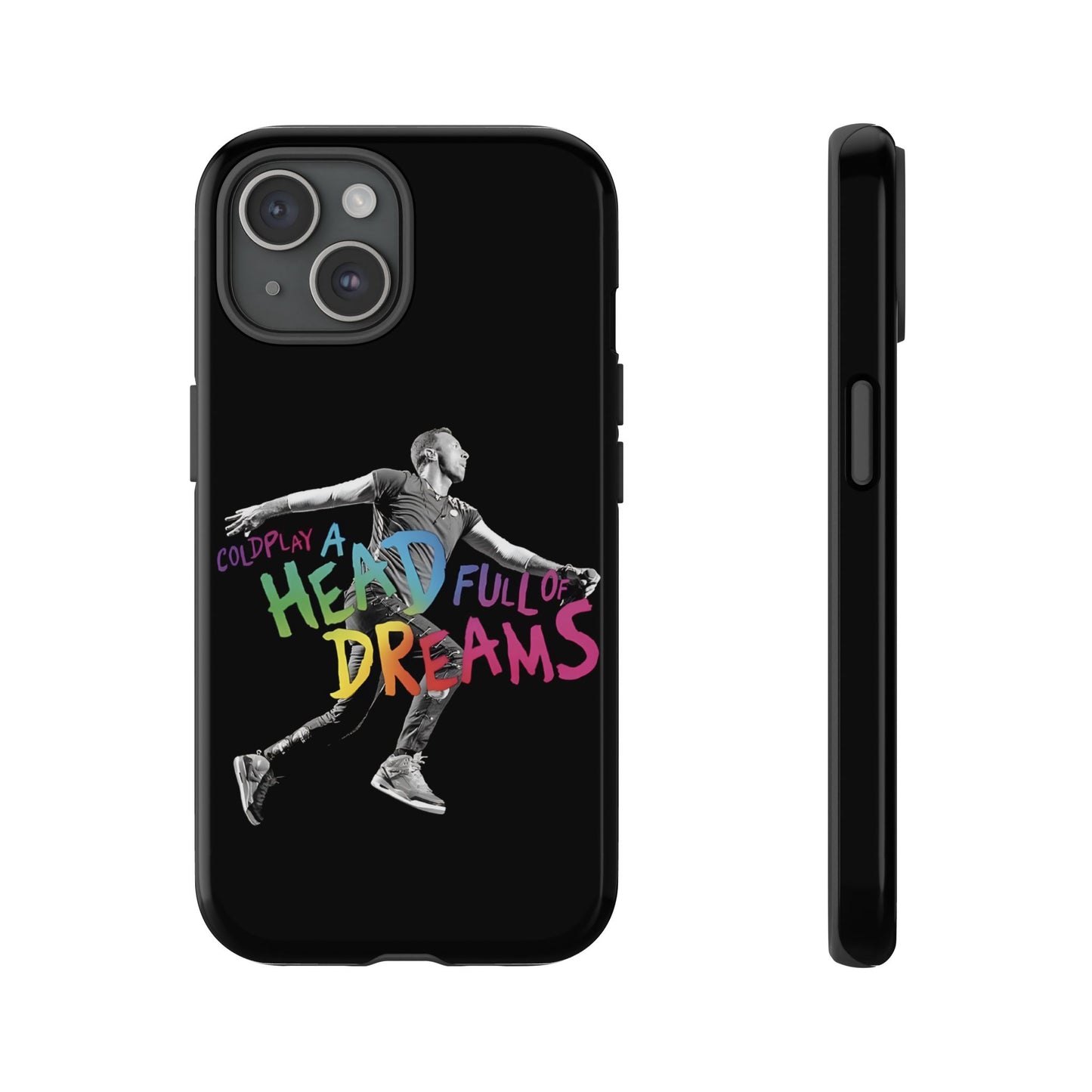 Premium Tough Case for iPhone 12 to 16 Pro Max Showcasing Coldplay A Head Full of Dreams Chris