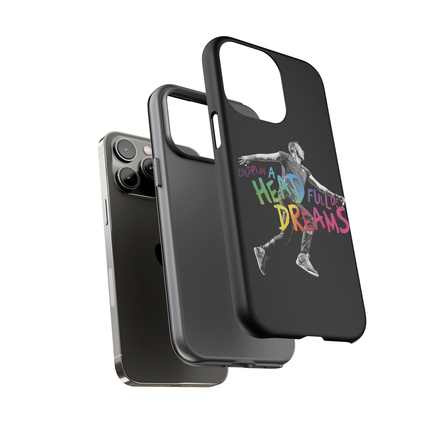 Premium Tough Case for iPhone 12 to 16 Pro Max Showcasing Coldplay A Head Full of Dreams Chris