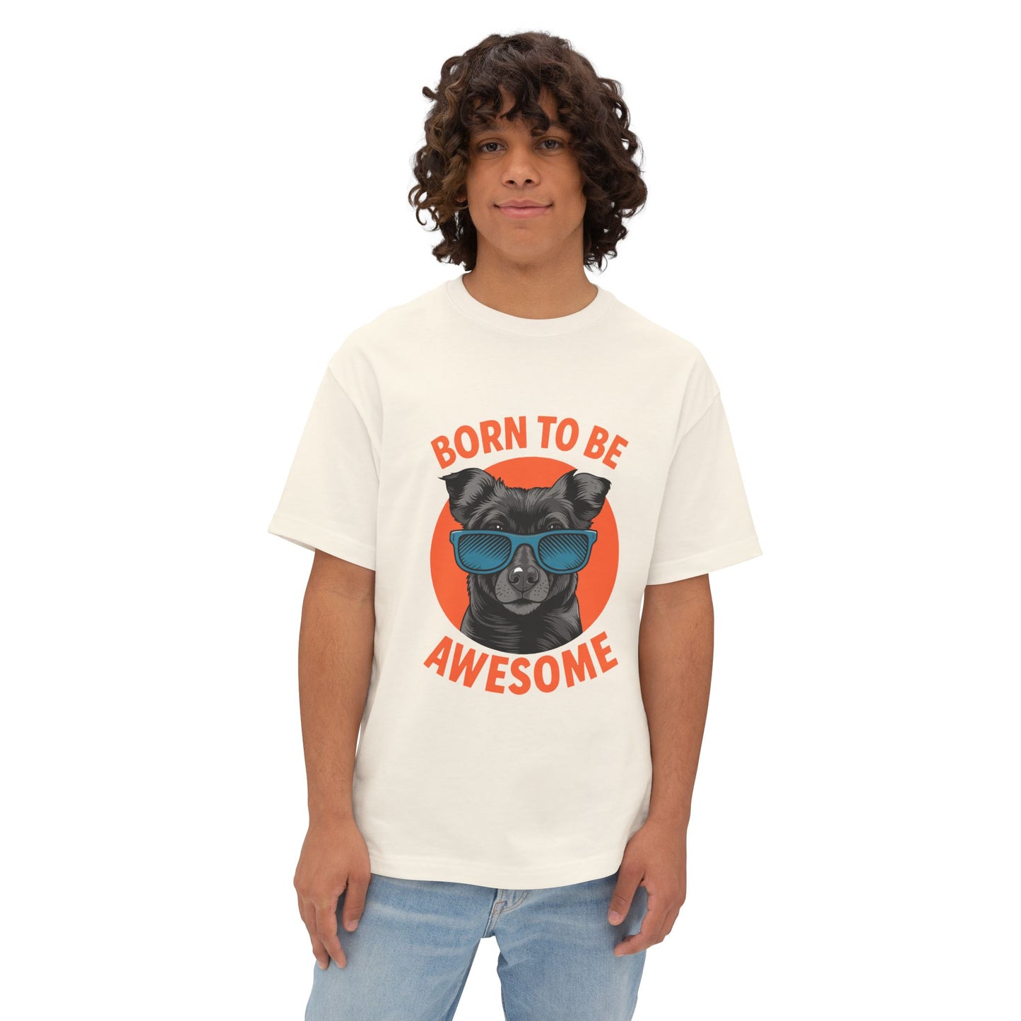 Oversized boxy Tee – Snazzy Born to be awesome Edition