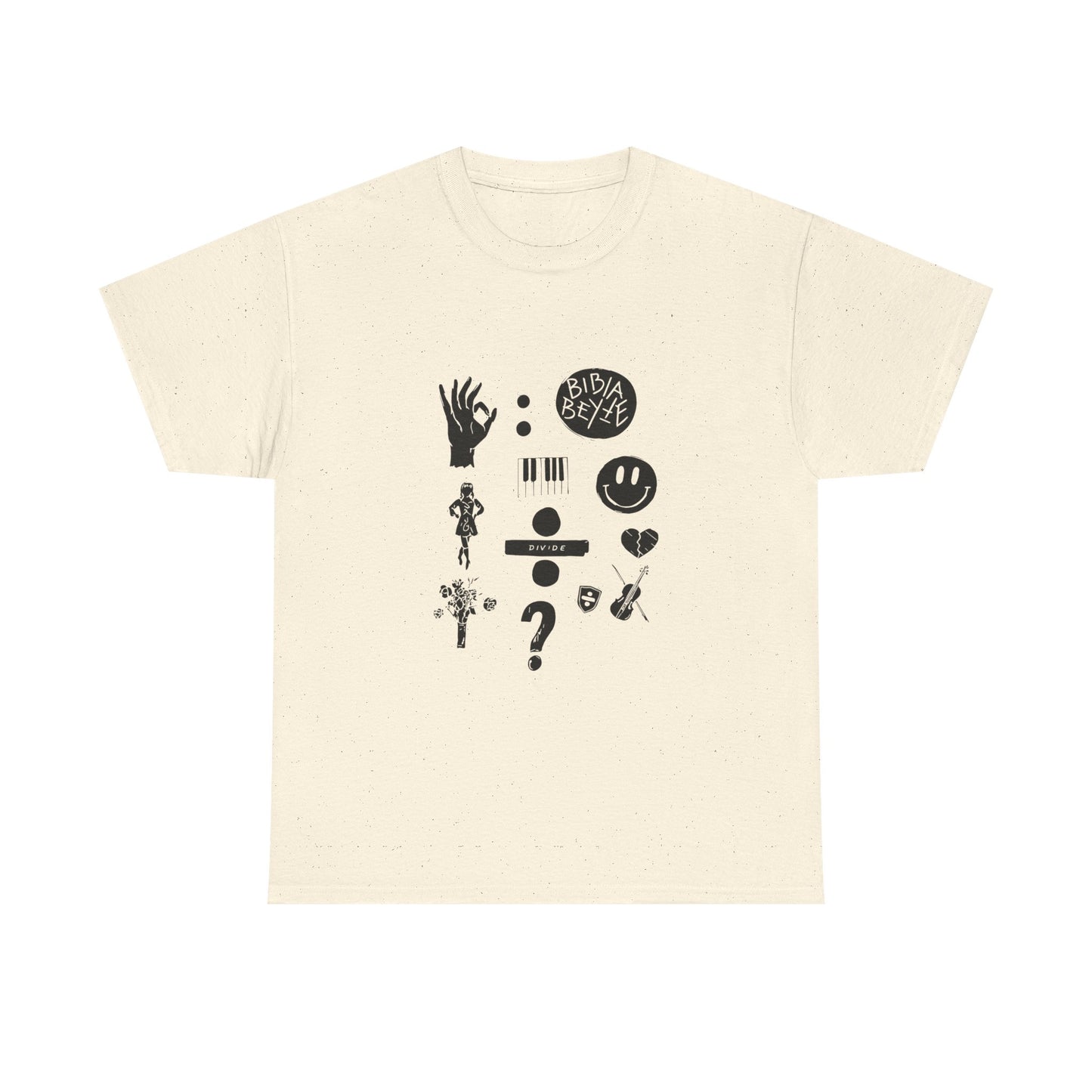 Ocean Wave with Heart Outline Unisex Heavy Cotton Tee