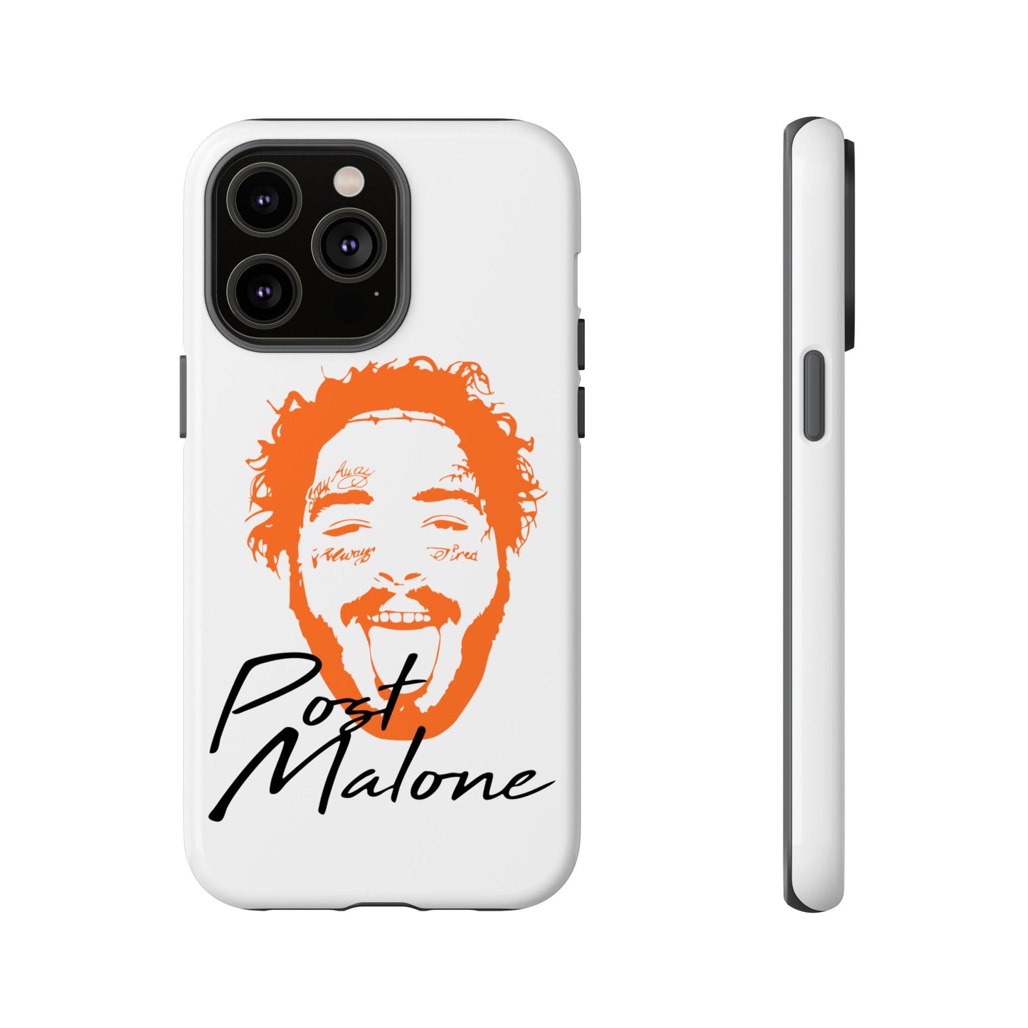 Tough iPhone Case (12–16 Pro Max) – Post Malone Name Design with Picture