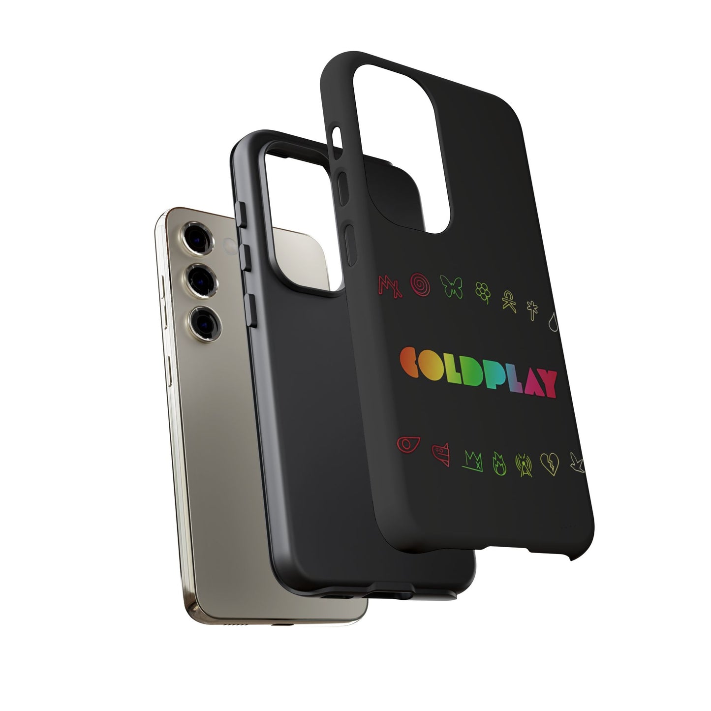 Premium Tough Case for Samsung S21 to S25 Ultra Showcasing Coldplay’s Signage