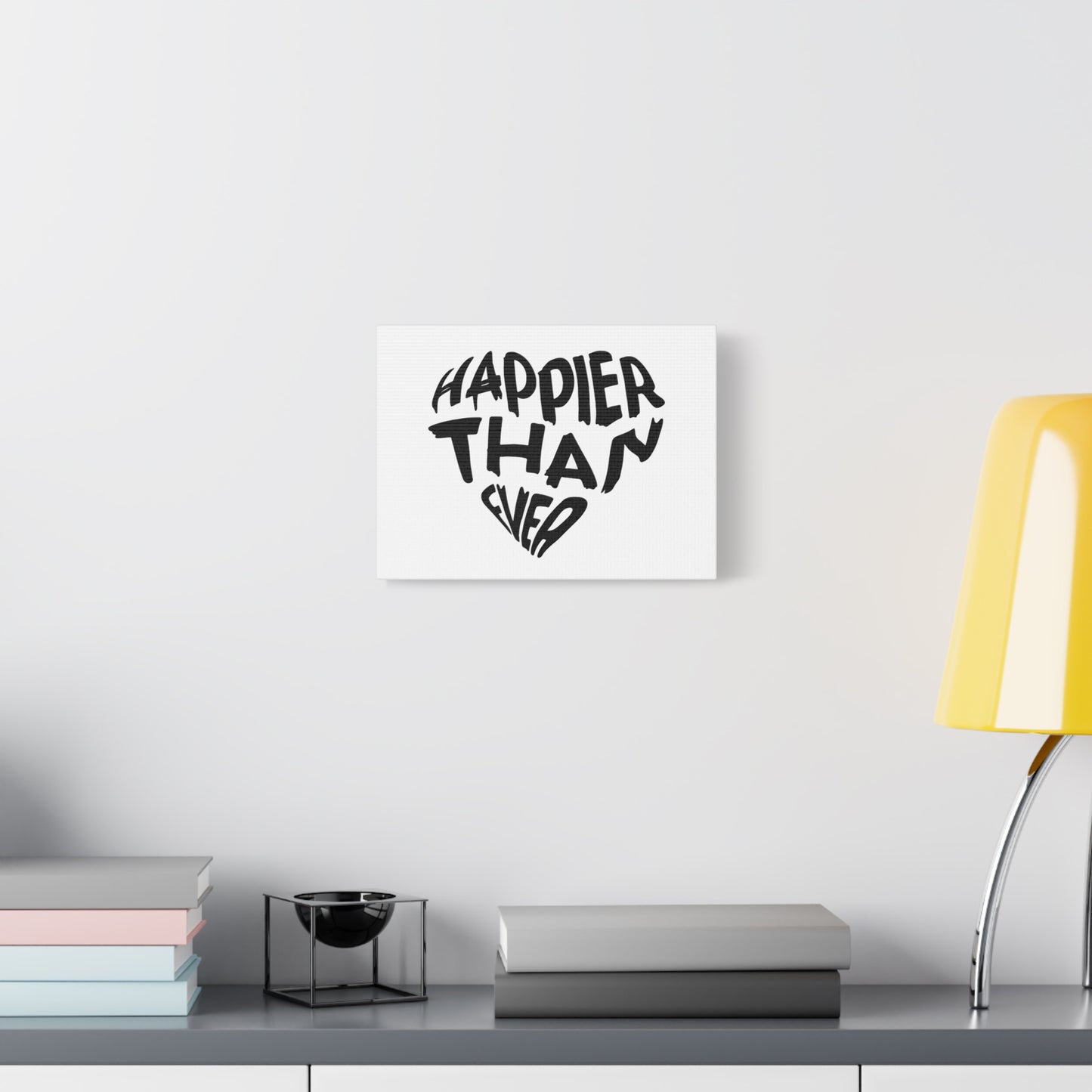 Happier Heart Lettering Matte Canvas