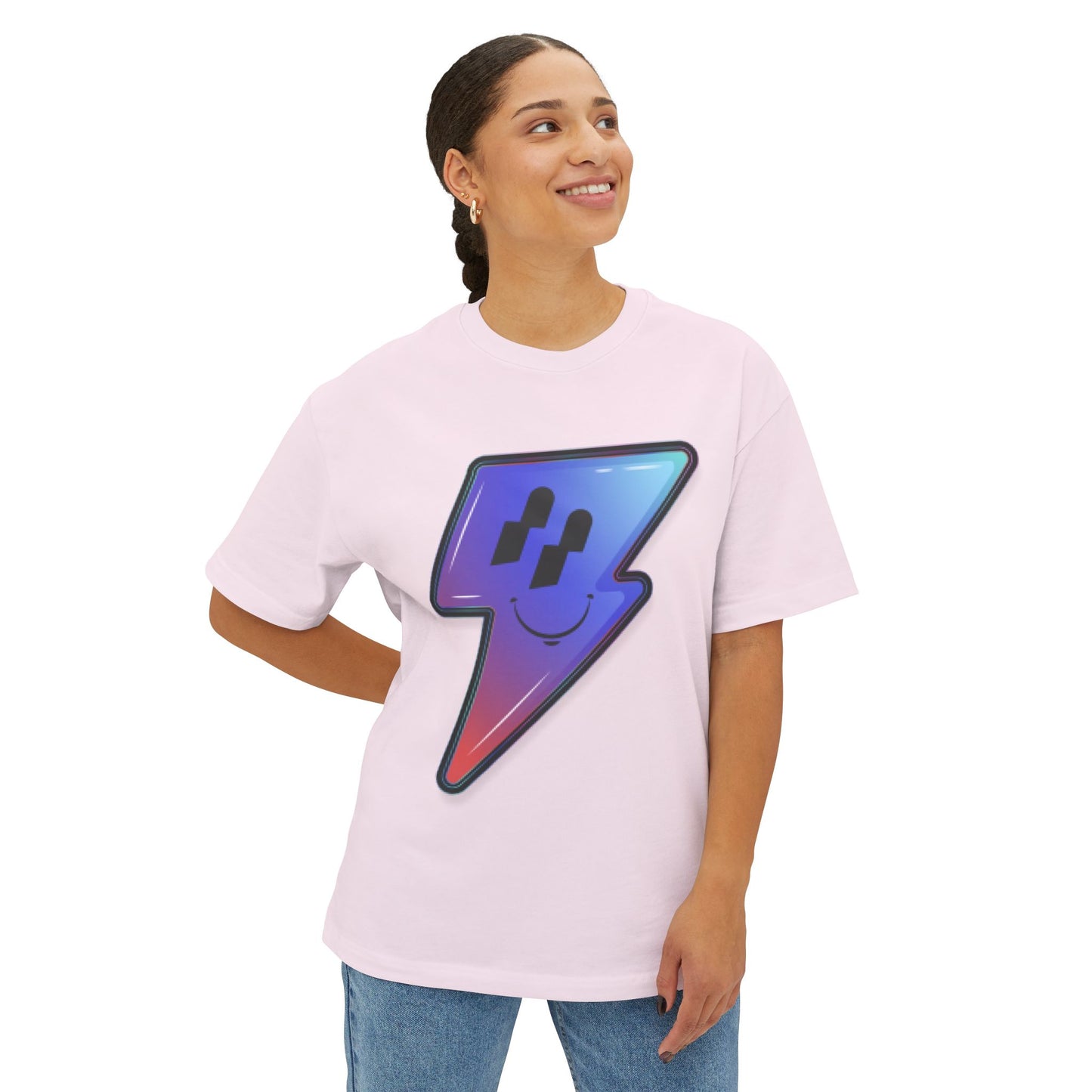 Smiley Charge Pop Unisex Oversized Boxy tee